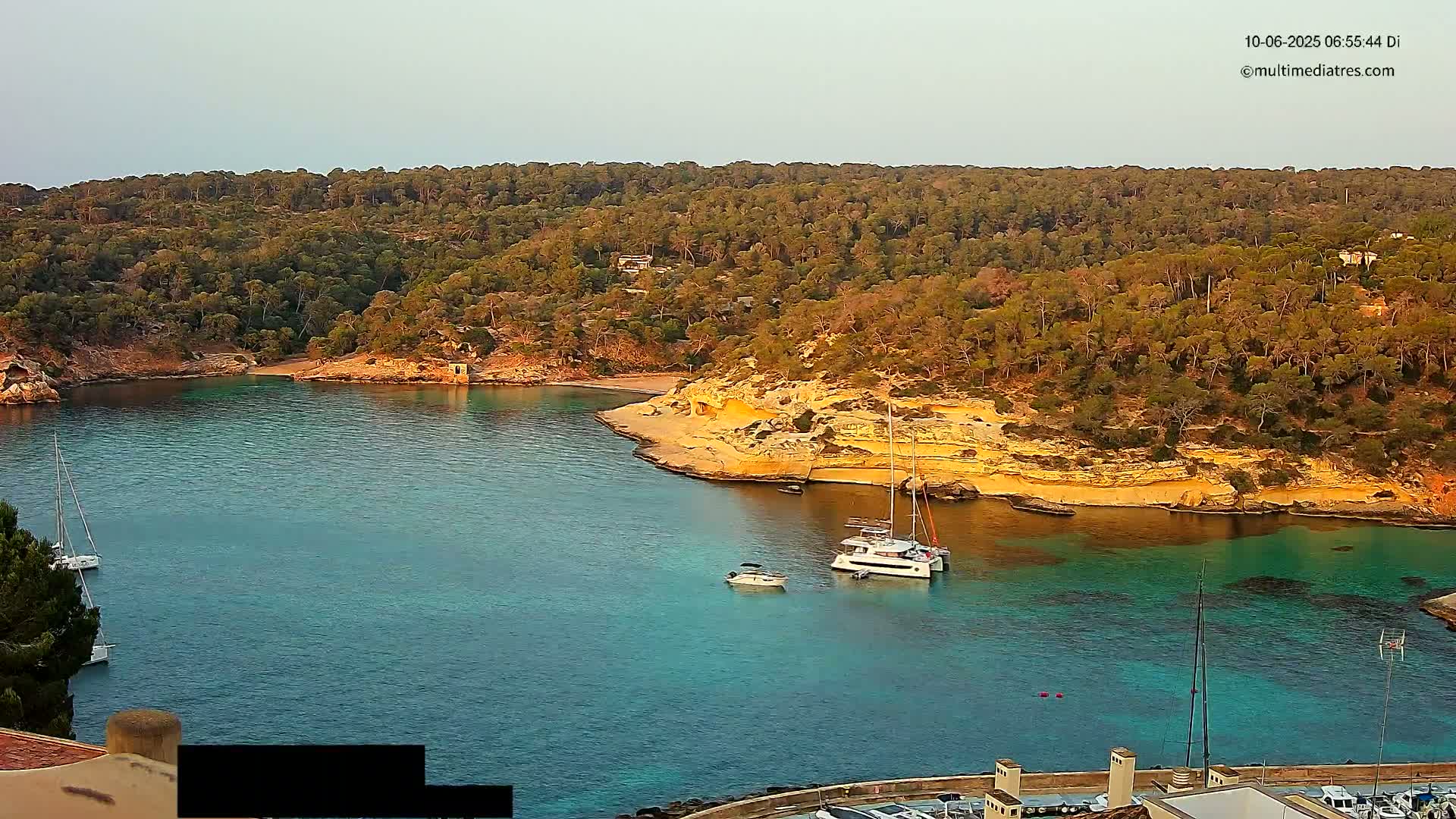 Cala Portal Vells Bay from Sol de Mallorca Live Cam - Mallorca, Balearic Islands, Spain