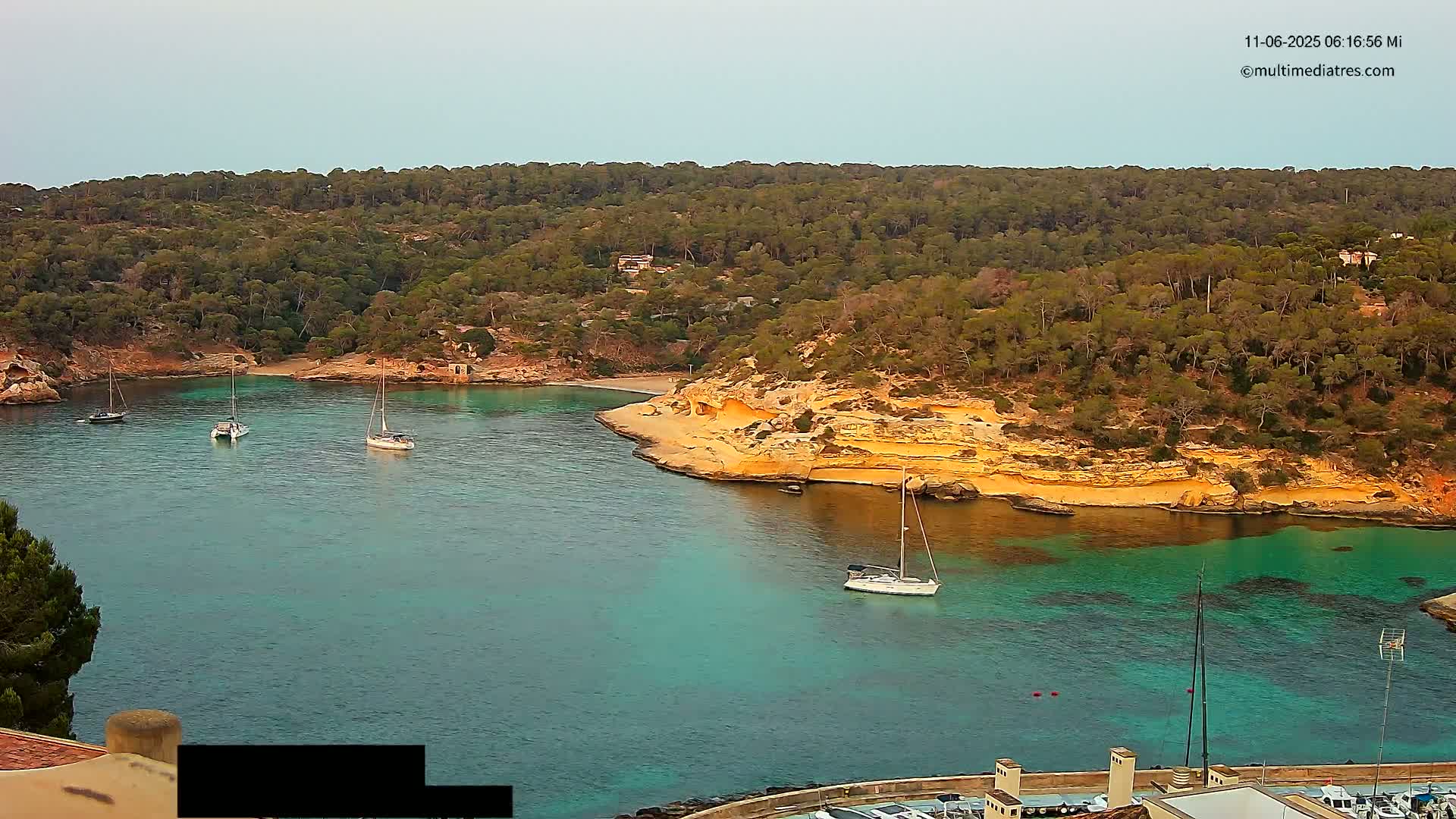 Cala Portal Vells Bay from Sol de Mallorca Live Cam - Mallorca, Balearic Islands, Spain