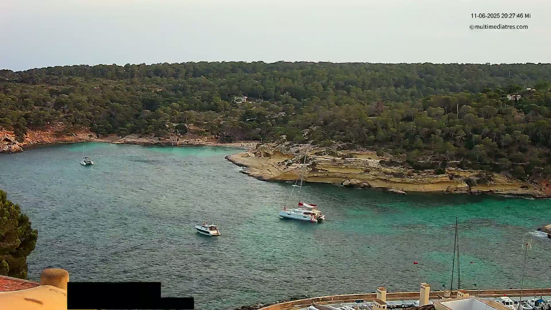 Cala Portal Vells Bay from Sol de Mallorca Live Cam - Mallorca, Balearic Islands, Spain