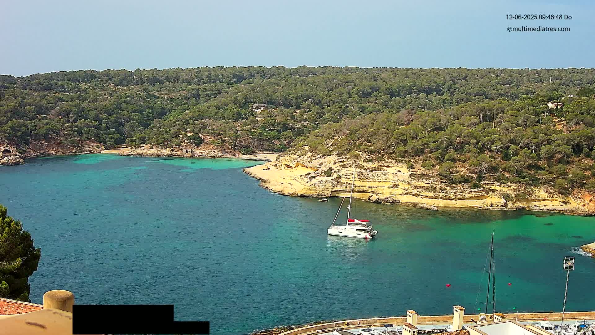 Cala Portal Vells Bay from Sol de Mallorca Live Cam - Mallorca, Balearic Islands, Spain