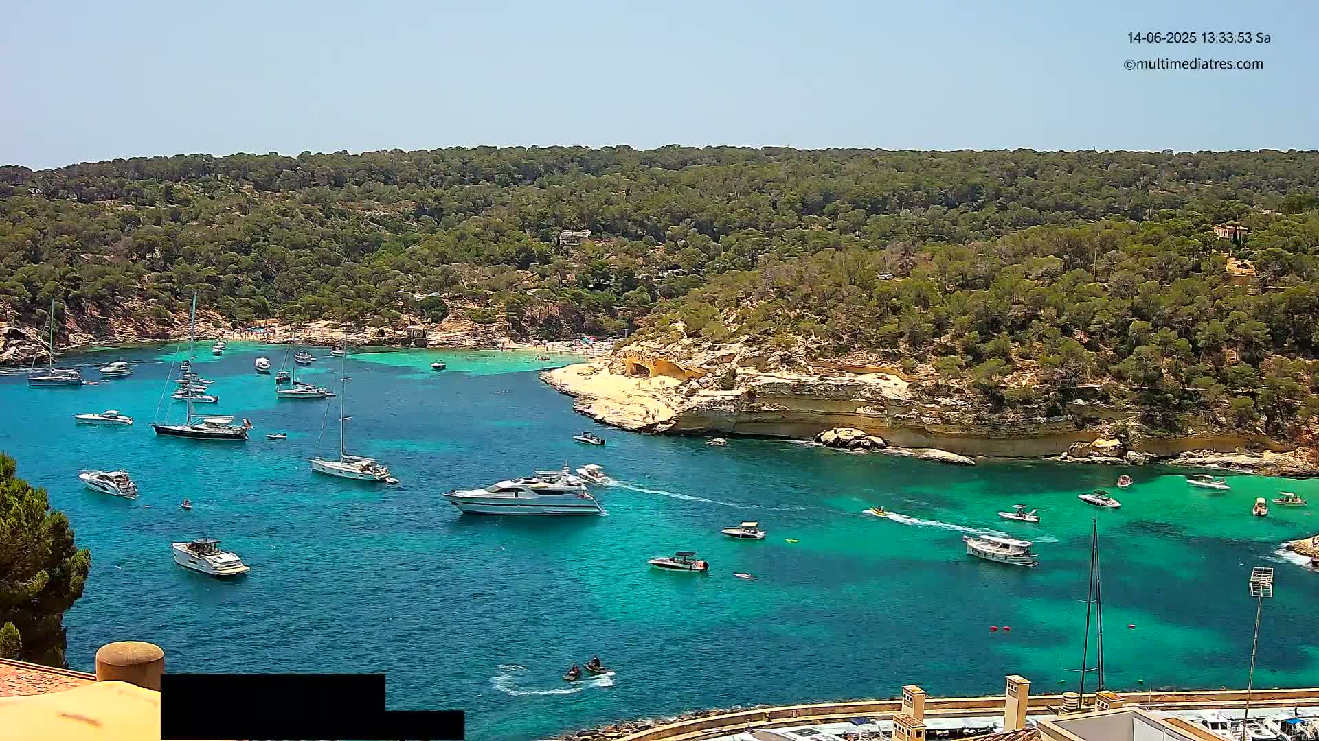 Cala Portal Vells Bay from Sol de Mallorca Live Cam - Mallorca, Balearic Islands, Spain