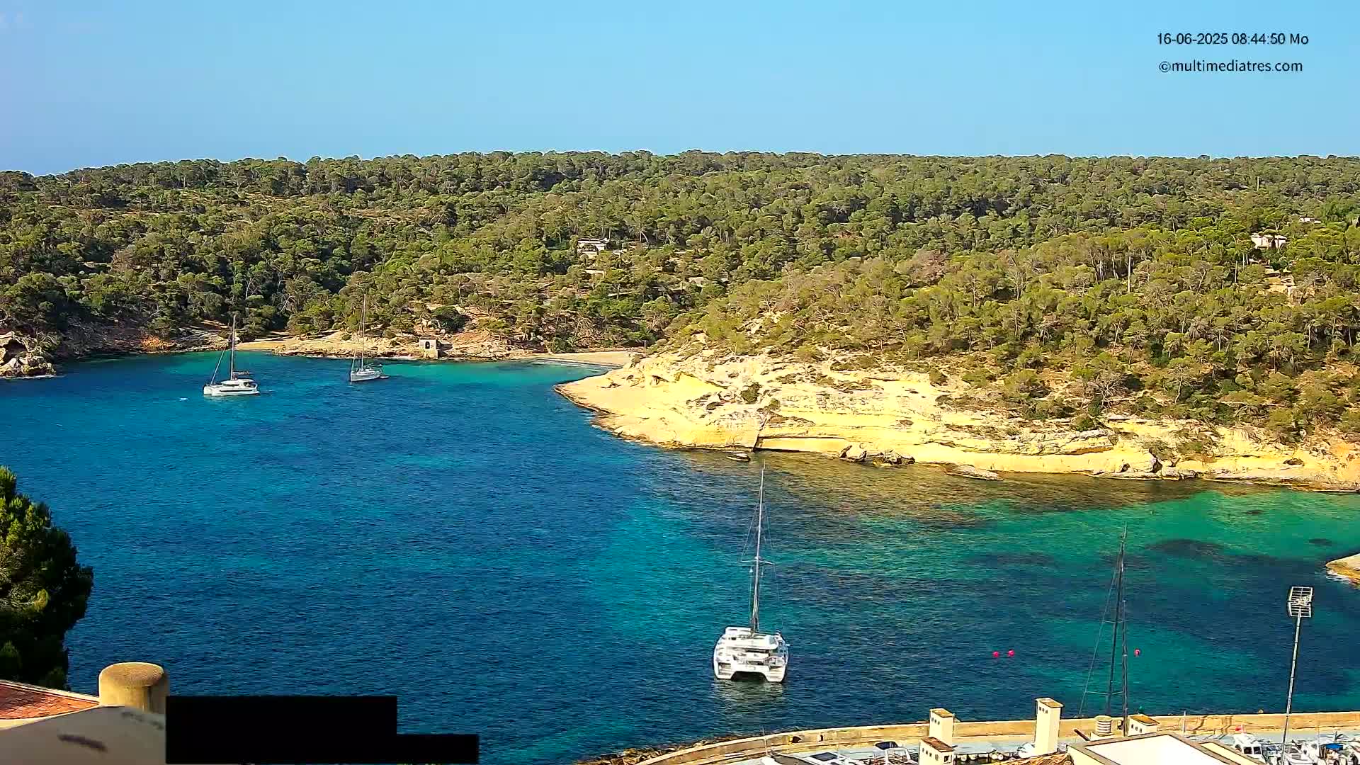 Cala Portal Vells Bay from Sol de Mallorca Live Cam - Mallorca, Balearic Islands, Spain