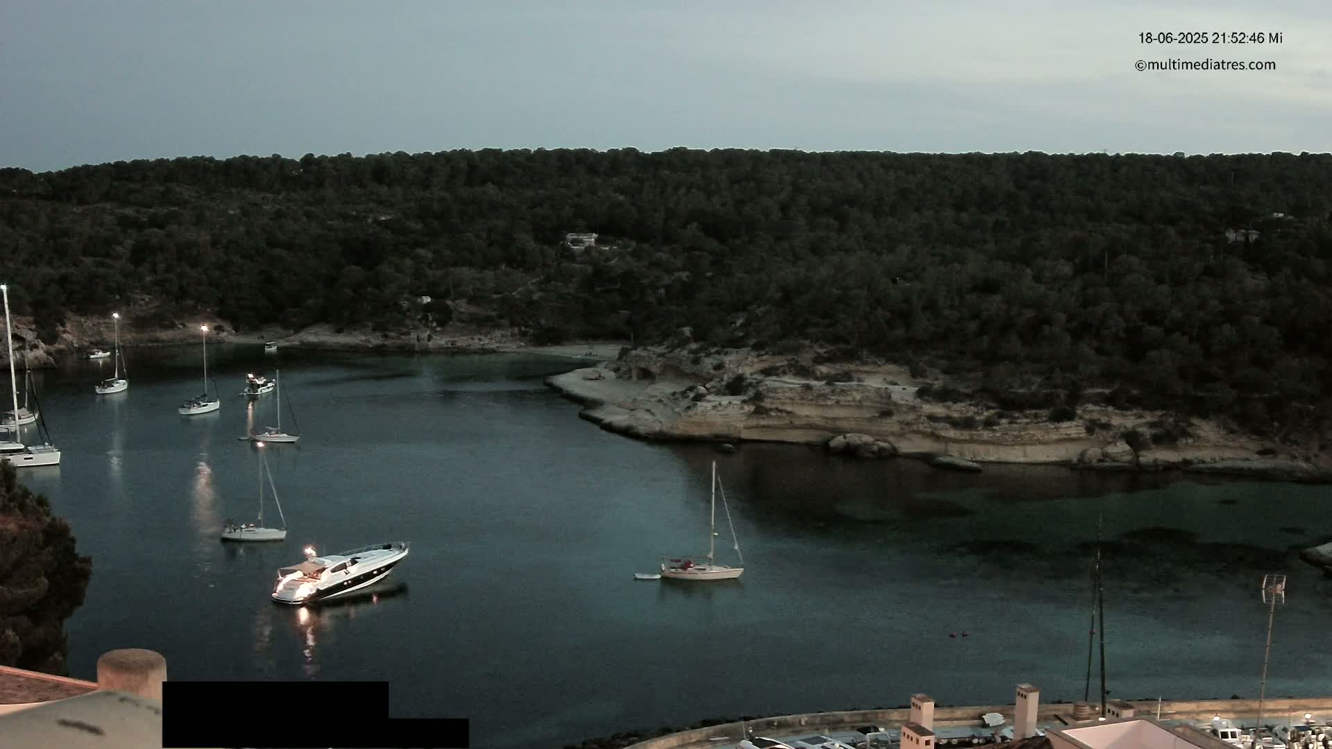Cala Portal Vells Bay from Sol de Mallorca Live Cam - Mallorca, Balearic Islands, Spain