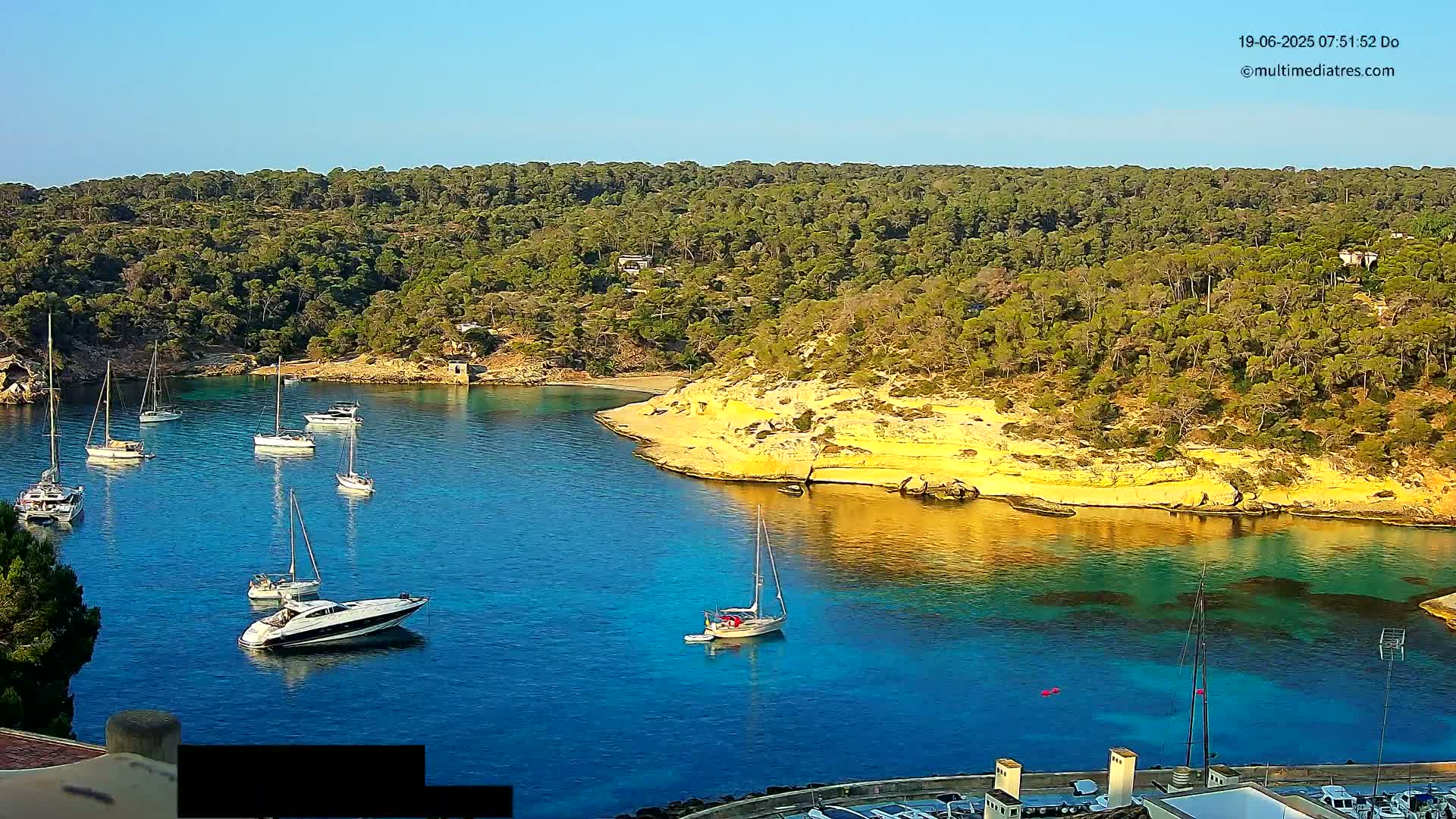 Cala Portal Vells Bay from Sol de Mallorca Live Cam - Mallorca, Balearic Islands, Spain
