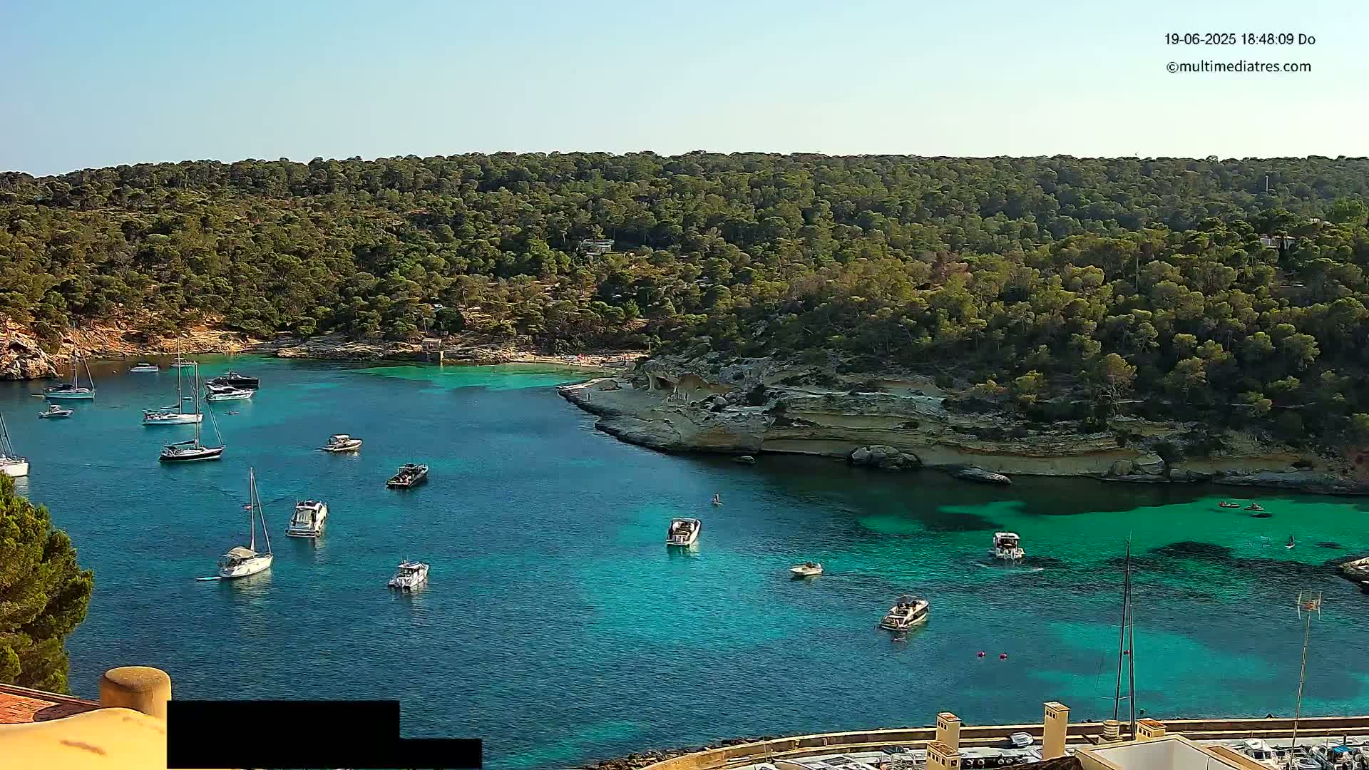Cala Portal Vells Bay from Sol de Mallorca Live Cam - Mallorca, Balearic Islands, Spain