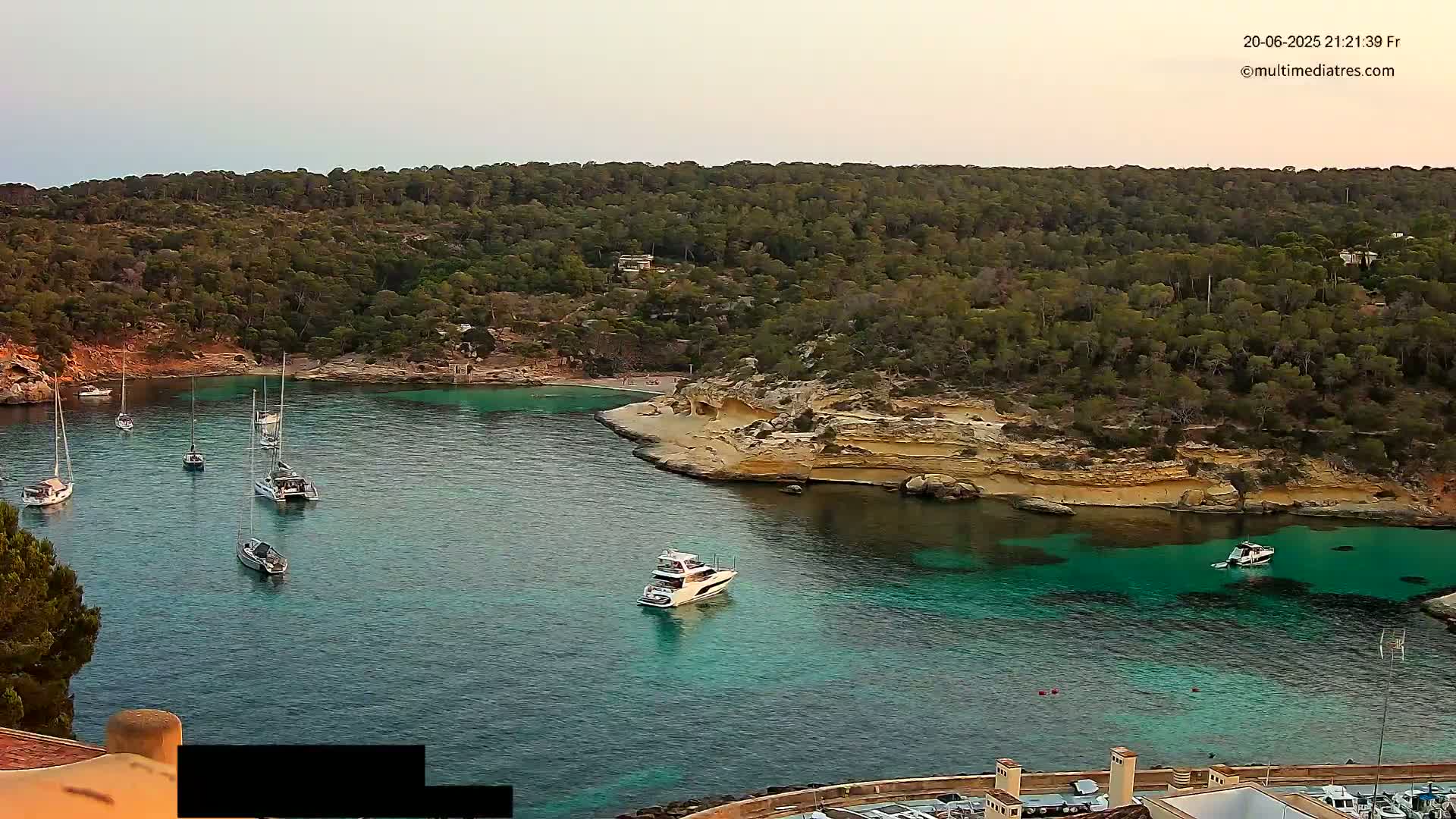 Cala Portal Vells Bay from Sol de Mallorca Live Cam - Mallorca, Balearic Islands, Spain