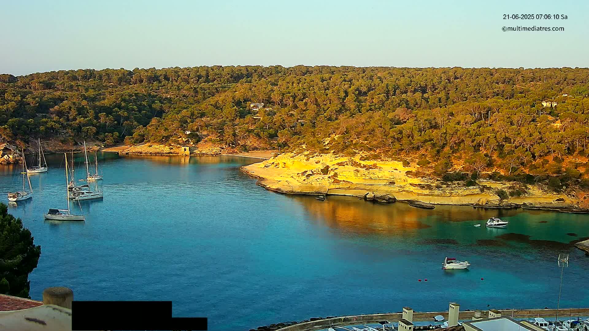 Cala Portal Vells Bay from Sol de Mallorca Live Cam - Mallorca, Balearic Islands, Spain