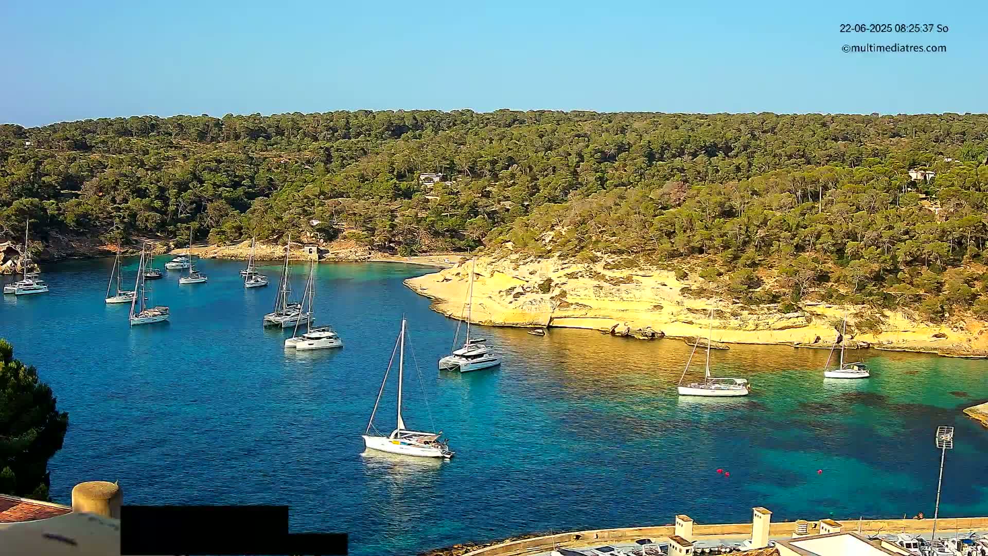 Cala Portal Vells Bay from Sol de Mallorca Live Cam - Mallorca, Balearic Islands, Spain