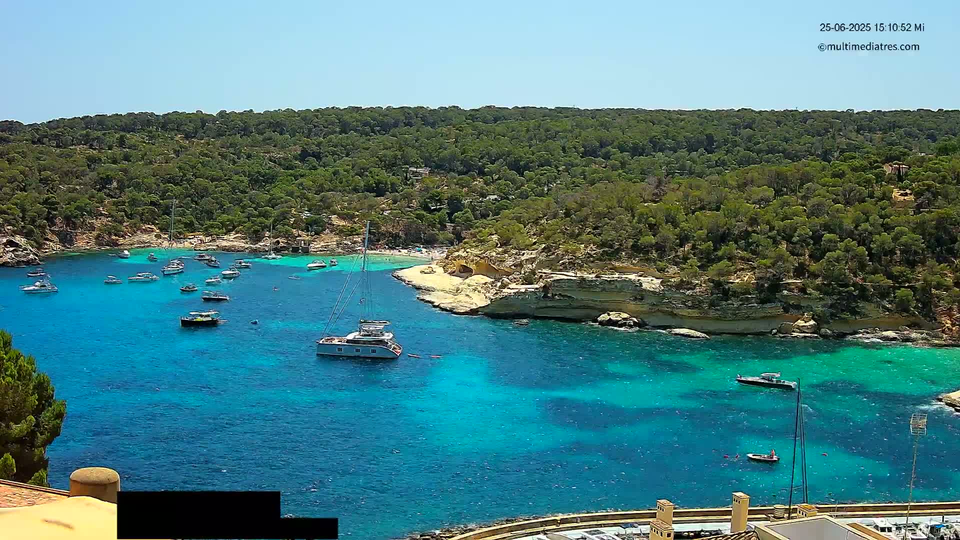 Cala Portal Vells Bay from Sol de Mallorca Live Cam - Mallorca, Balearic Islands, Spain