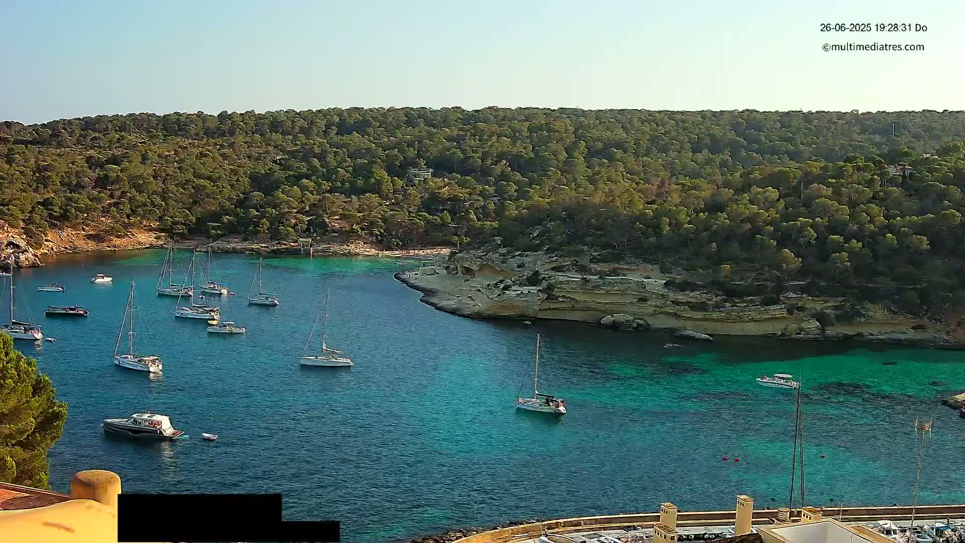 Cala Portal Vells Bay from Sol de Mallorca Live Cam - Mallorca, Balearic Islands, Spain