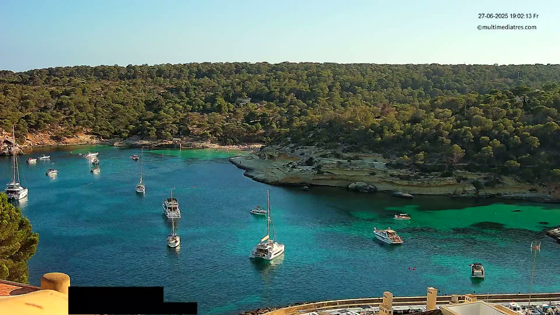Cala Portal Vells Bay from Sol de Mallorca Live Cam - Mallorca, Balearic Islands, Spain