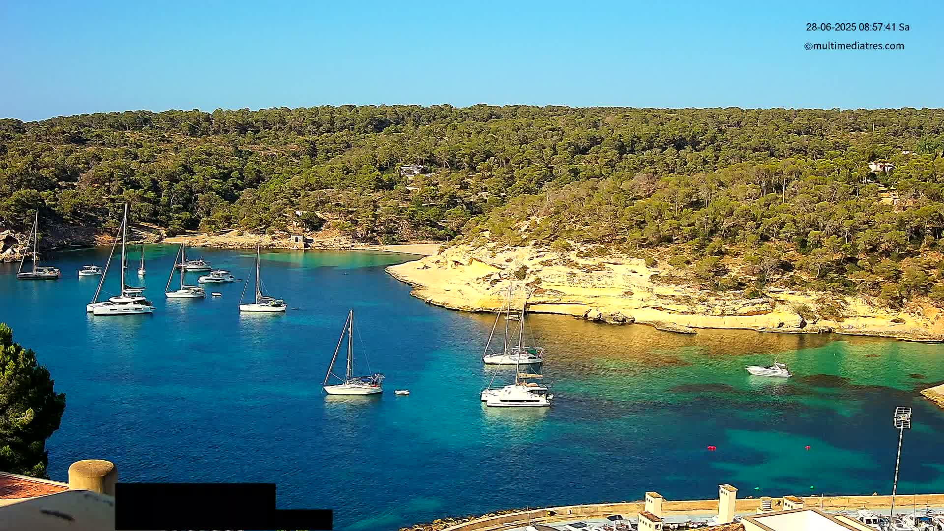 Cala Portal Vells Bay from Sol de Mallorca Live Cam - Mallorca, Balearic Islands, Spain