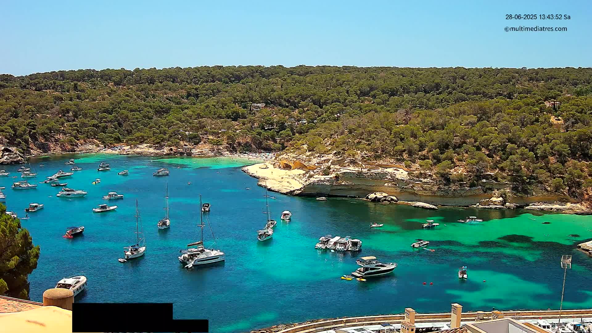 Cala Portal Vells Bay from Sol de Mallorca Live Cam - Mallorca, Balearic Islands, Spain