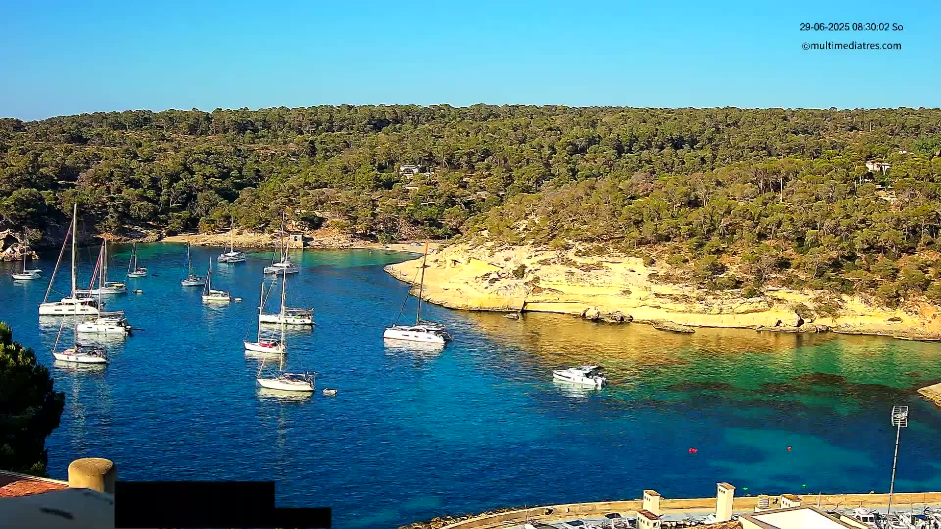 Cala Portal Vells Bay from Sol de Mallorca Live Cam - Mallorca, Balearic Islands, Spain