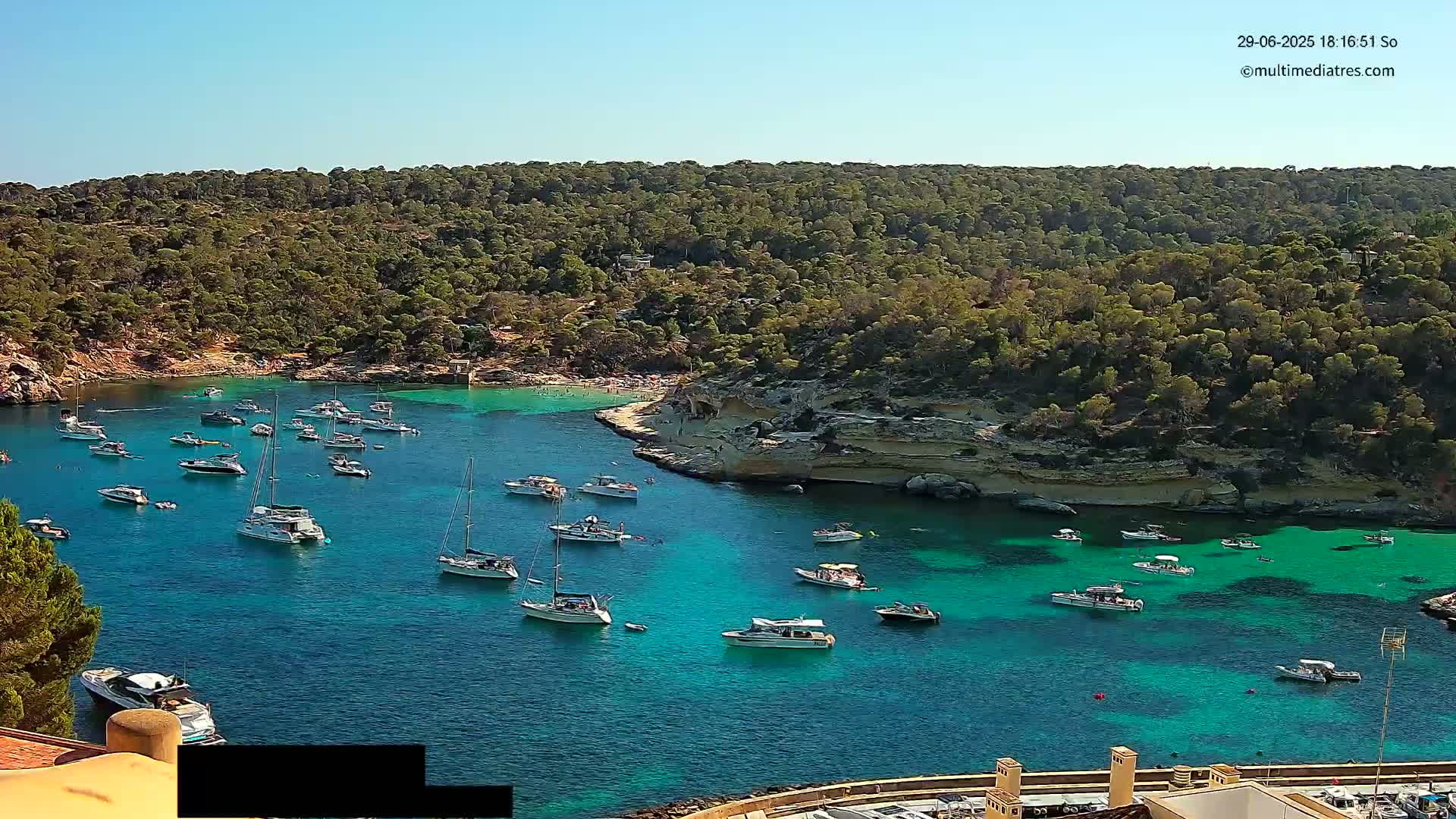Cala Portal Vells Bay from Sol de Mallorca Live Cam - Mallorca, Balearic Islands, Spain