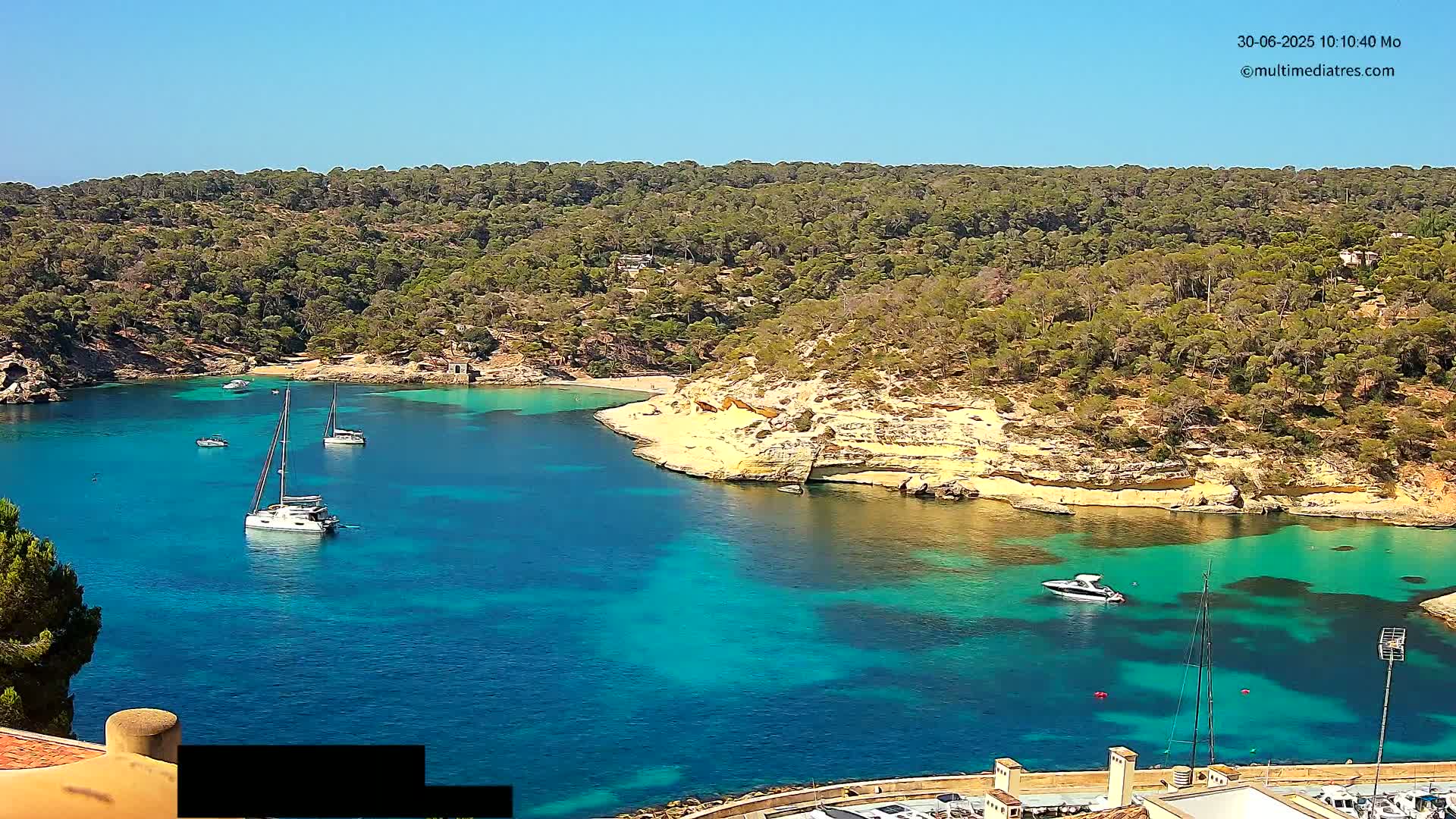 Cala Portal Vells Bay from Sol de Mallorca Live Cam - Mallorca, Balearic Islands, Spain