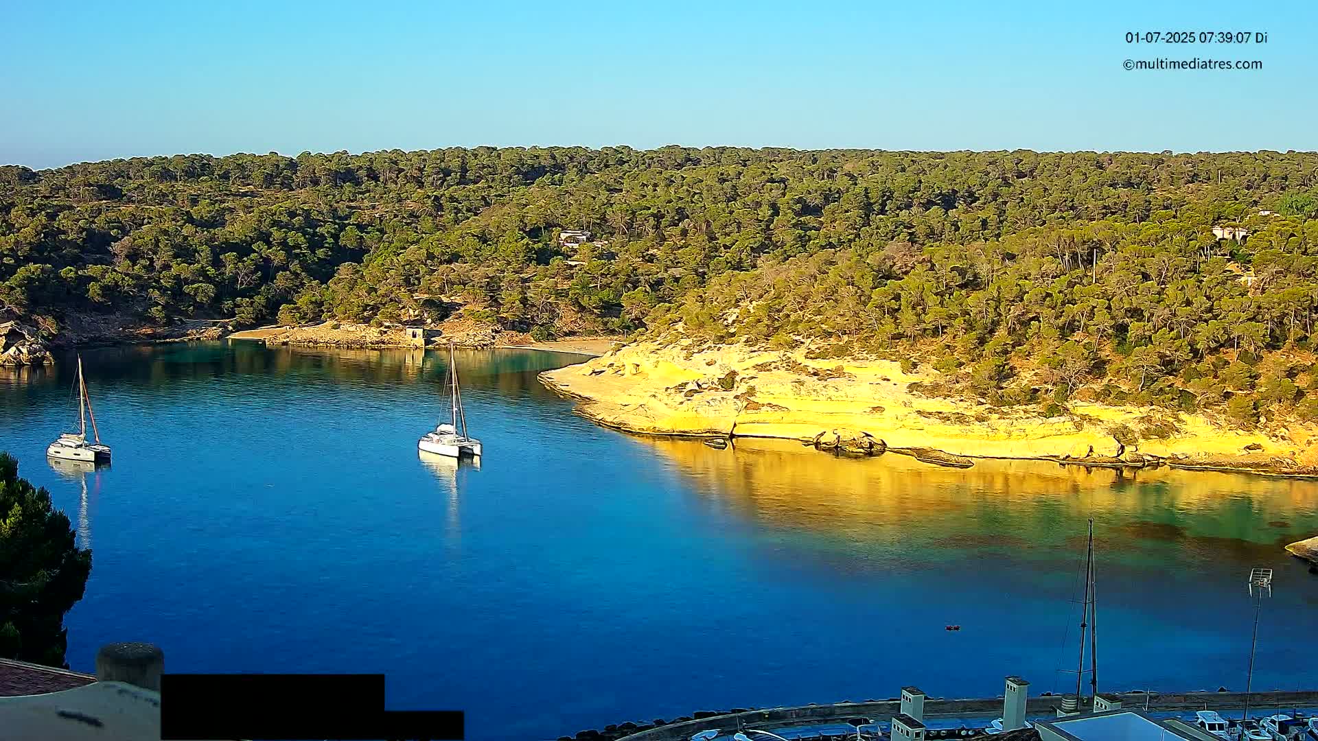 Cala Portal Vells Bay from Sol de Mallorca Live Cam - Mallorca, Balearic Islands, Spain