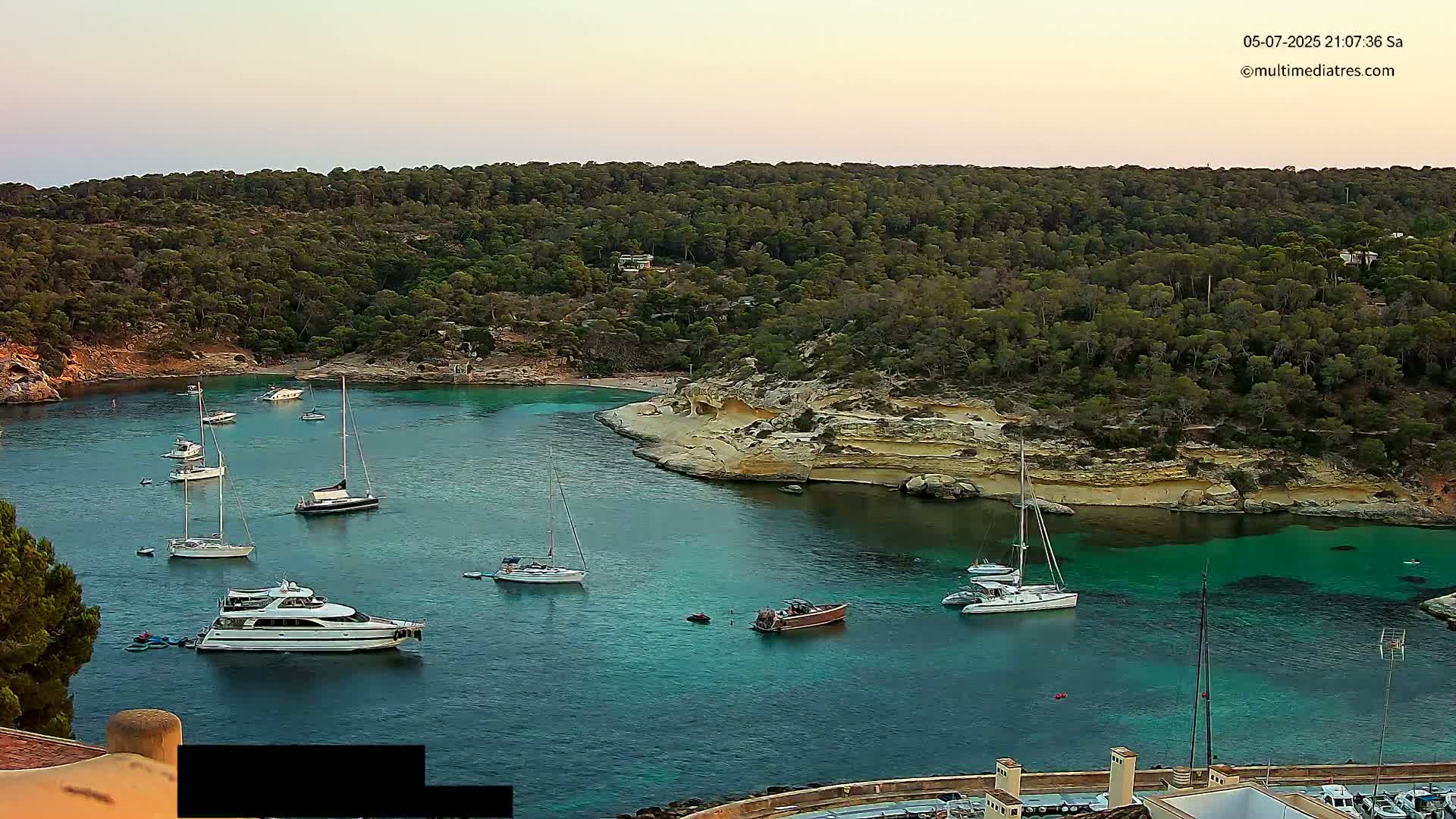 Cala Portal Vells Bay from Sol de Mallorca Live Cam - Mallorca, Balearic Islands, Spain