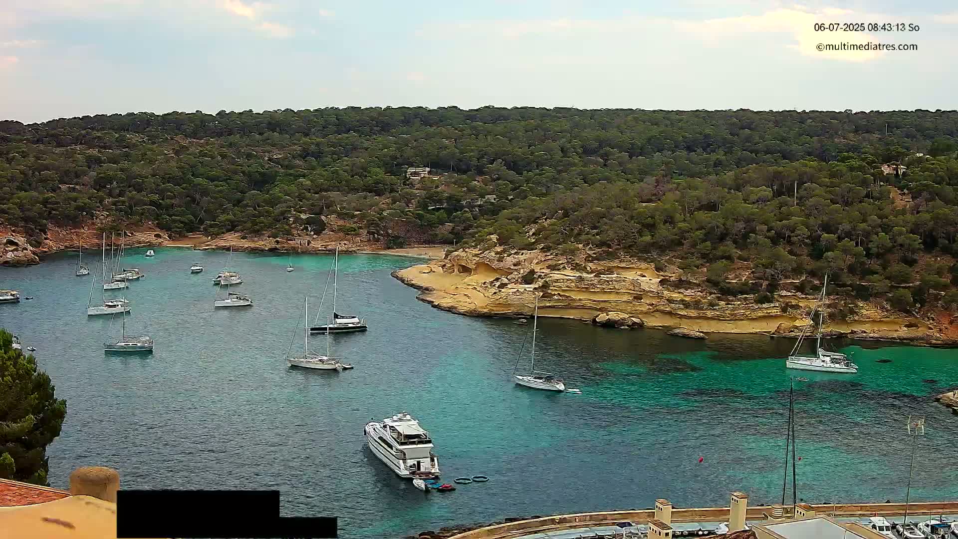 Cala Portal Vells Bay from Sol de Mallorca Live Cam - Mallorca, Balearic Islands, Spain