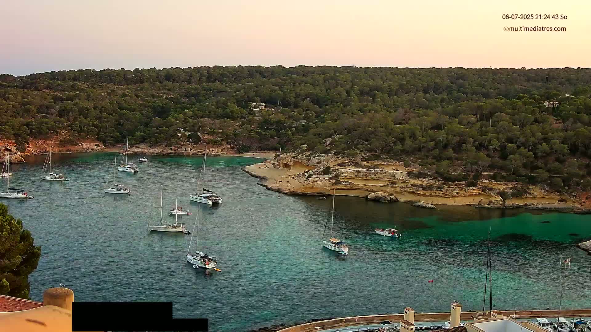 Cala Portal Vells Bay from Sol de Mallorca Live Cam - Mallorca, Balearic Islands, Spain