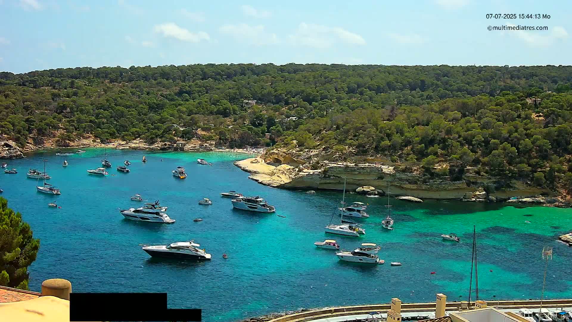 Cala Portal Vells Bay from Sol de Mallorca Live Cam - Mallorca, Balearic Islands, Spain