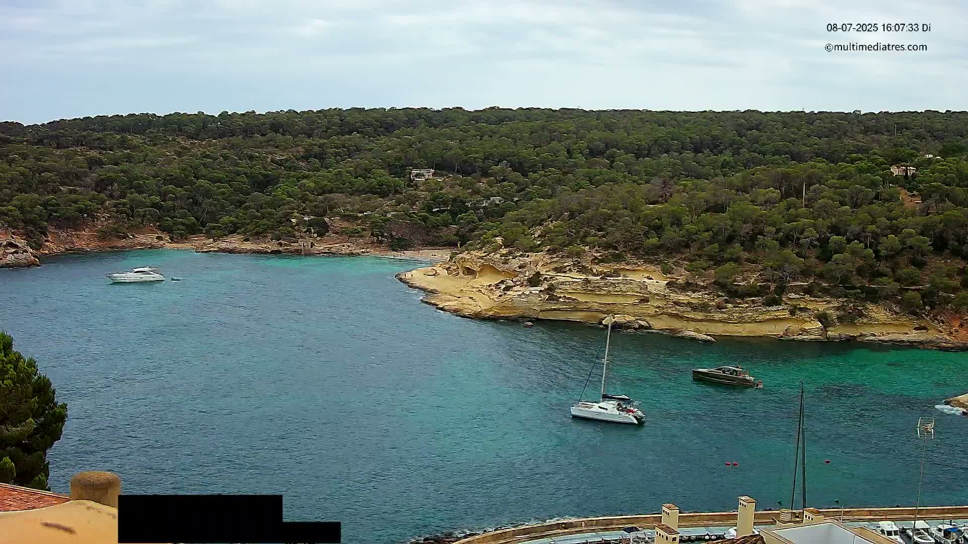 Cala Portal Vells Bay from Sol de Mallorca Live Cam - Mallorca, Balearic Islands, Spain