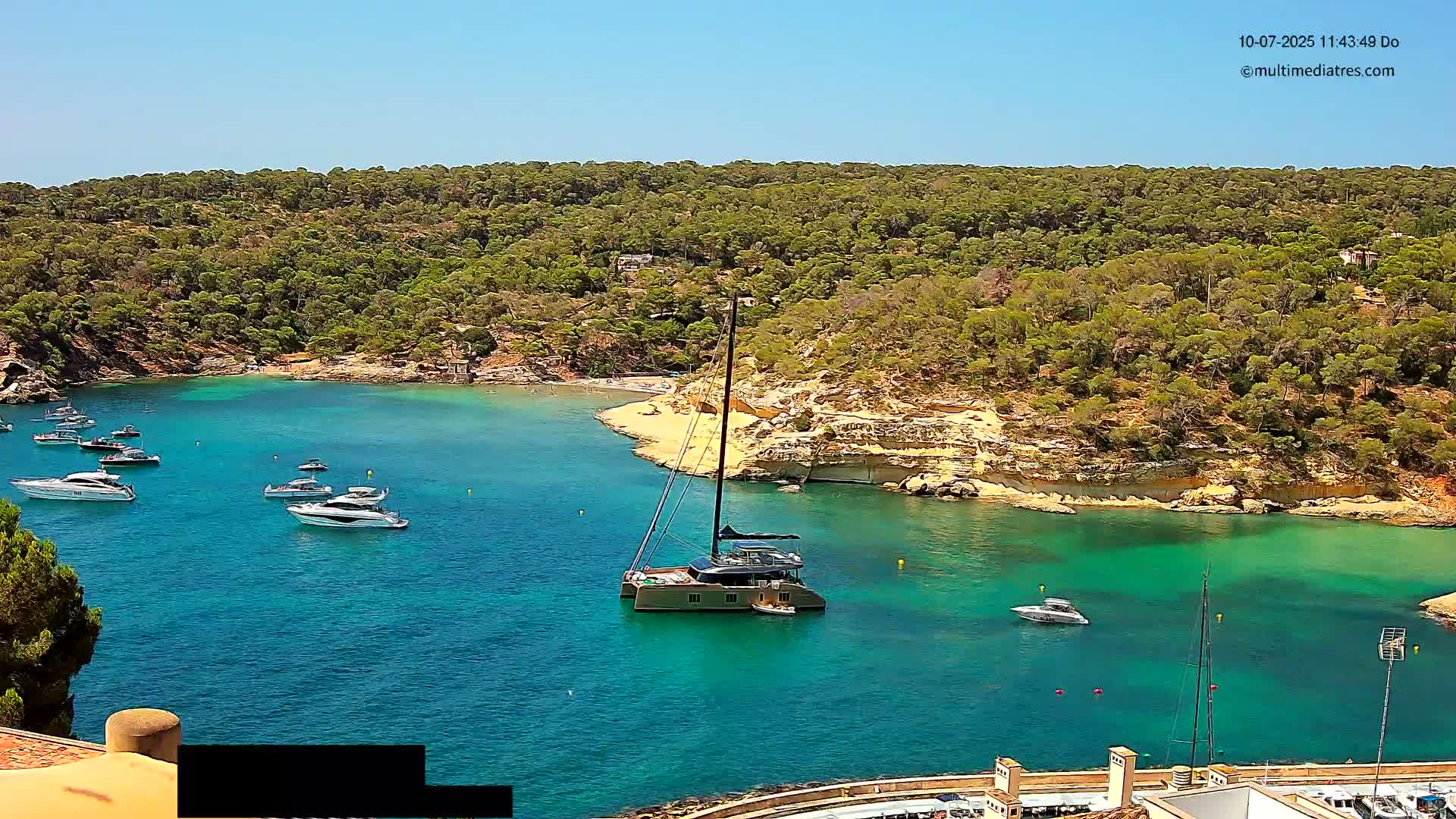 Cala Portal Vells Bay from Sol de Mallorca Live Cam - Mallorca, Balearic Islands, Spain