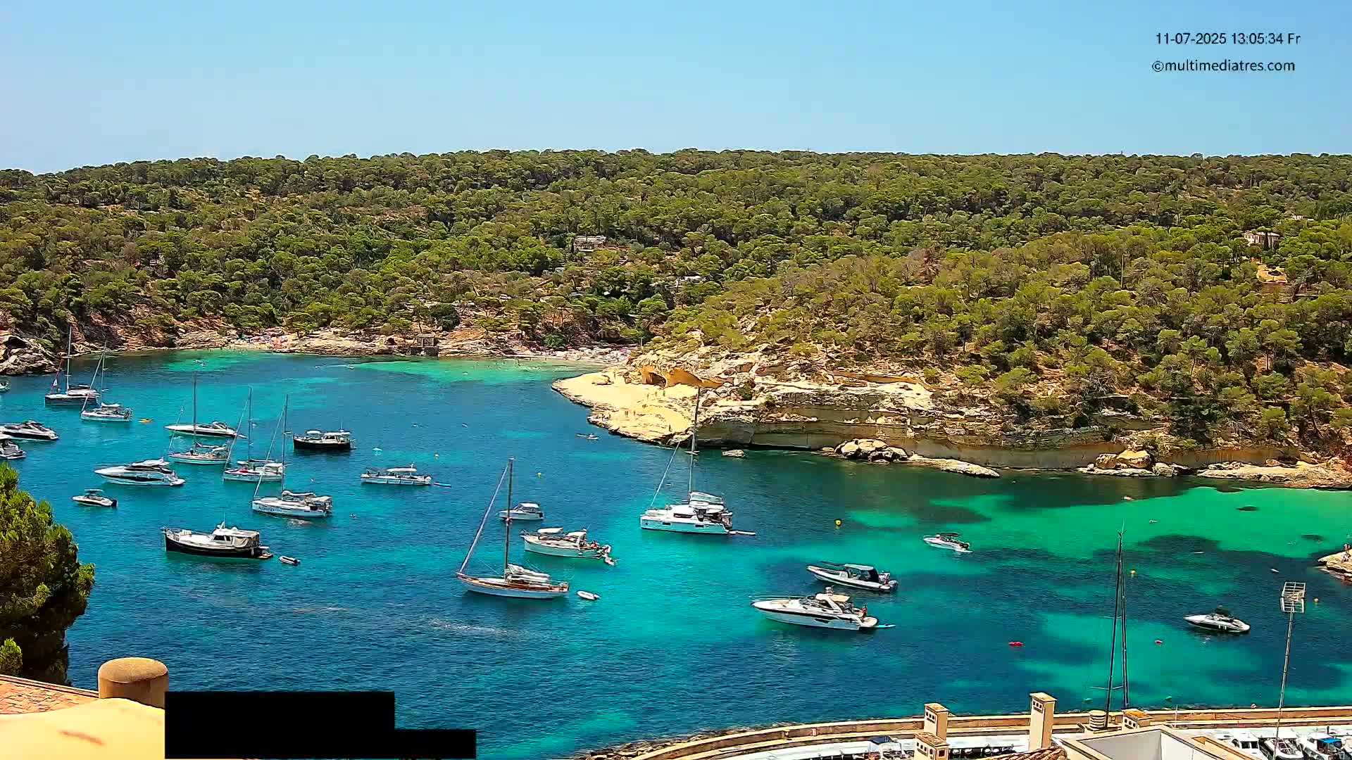 Cala Portal Vells Bay from Sol de Mallorca Live Cam - Mallorca, Balearic Islands, Spain