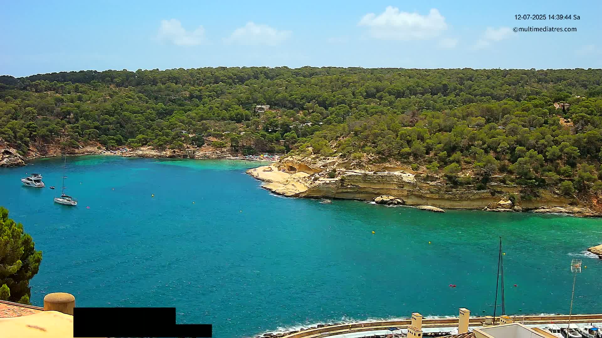 Cala Portal Vells Bay from Sol de Mallorca Live Cam - Mallorca, Balearic Islands, Spain
