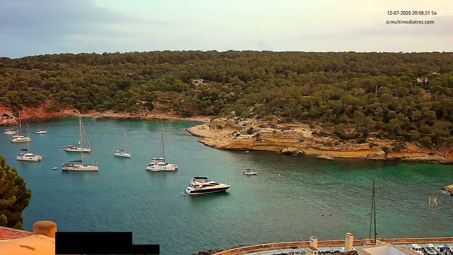 Cala Portal Vells Bay from Sol de Mallorca Live Cam - Mallorca, Balearic Islands, Spain
