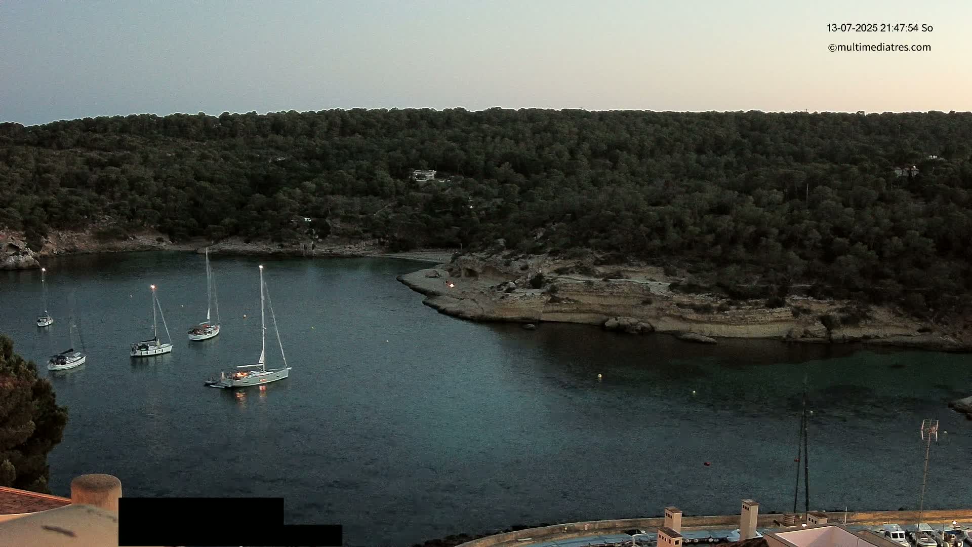 Cala Portal Vells Bay from Sol de Mallorca Live Cam - Mallorca, Balearic Islands, Spain