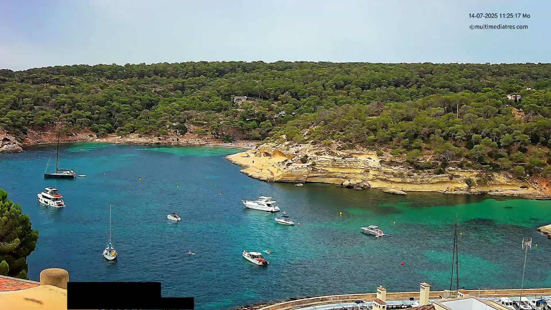 Cala Portal Vells Bay from Sol de Mallorca Live Cam - Mallorca, Balearic Islands, Spain