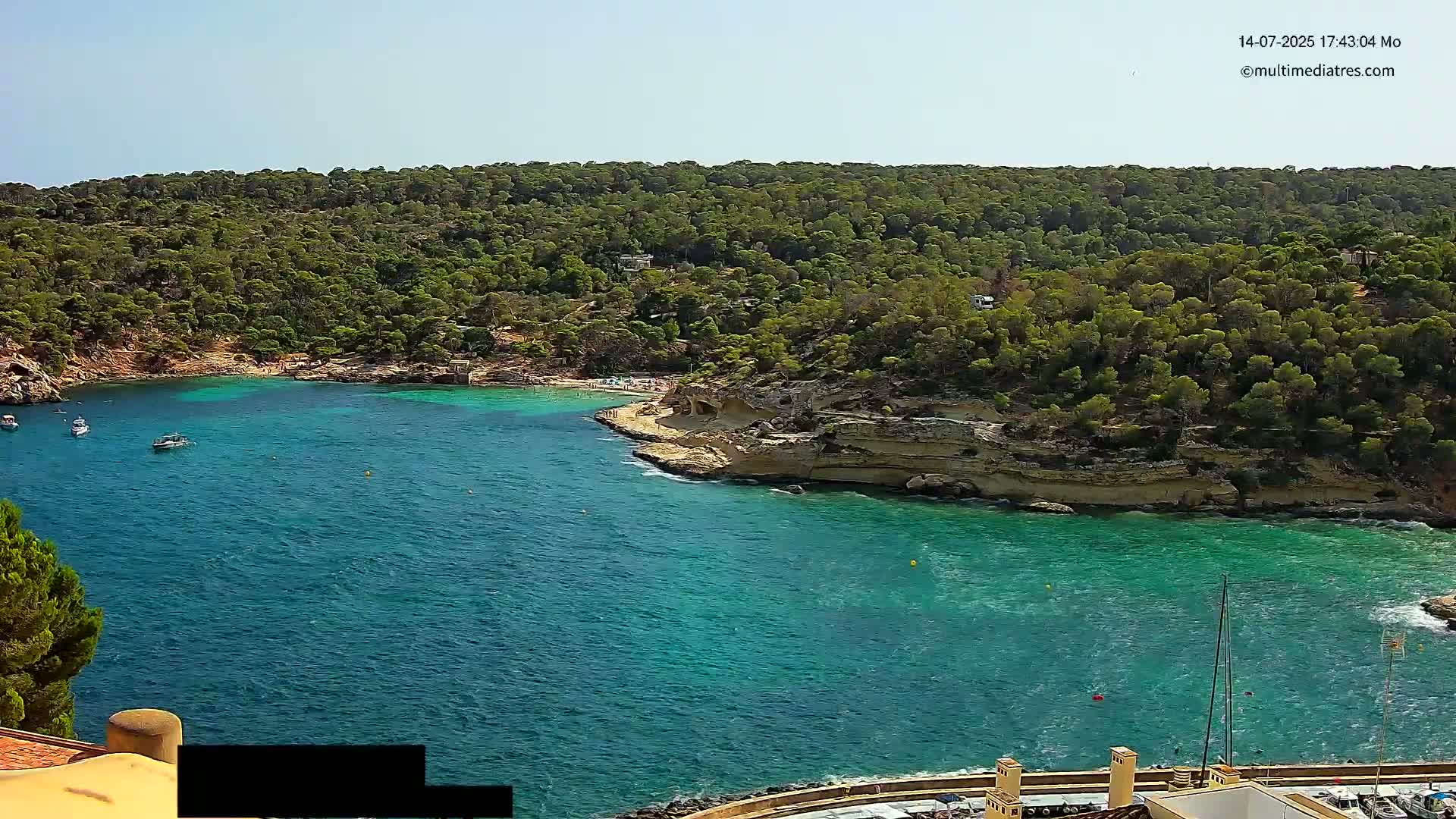 Cala Portal Vells Bay from Sol de Mallorca Live Cam - Mallorca, Balearic Islands, Spain