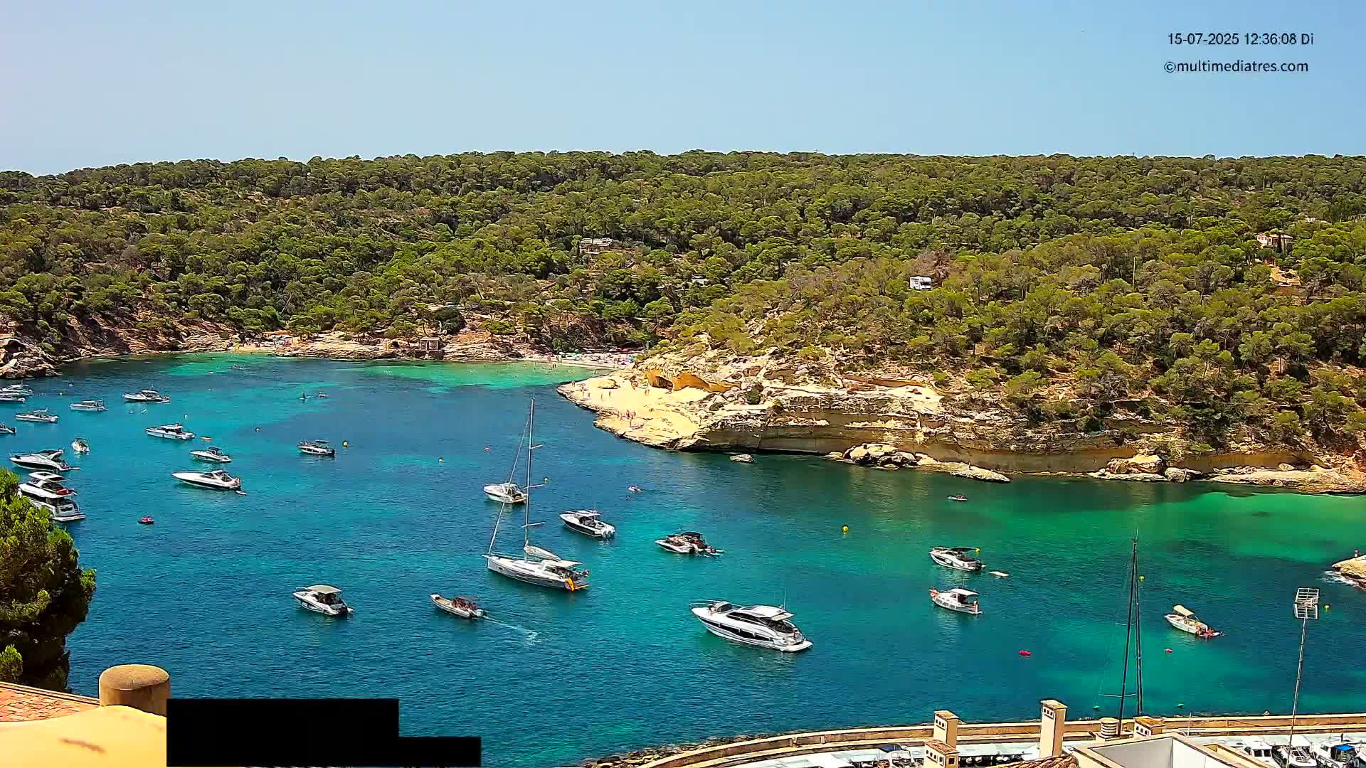 Cala Portal Vells Bay from Sol de Mallorca Live Cam - Mallorca, Balearic Islands, Spain