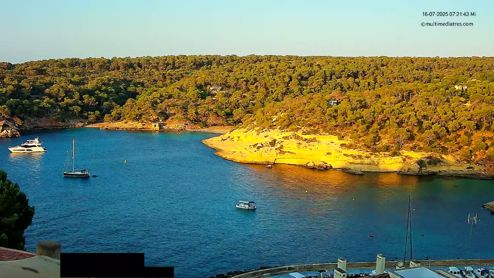 Cala Portal Vells Bay from Sol de Mallorca Live Cam - Mallorca, Balearic Islands, Spain