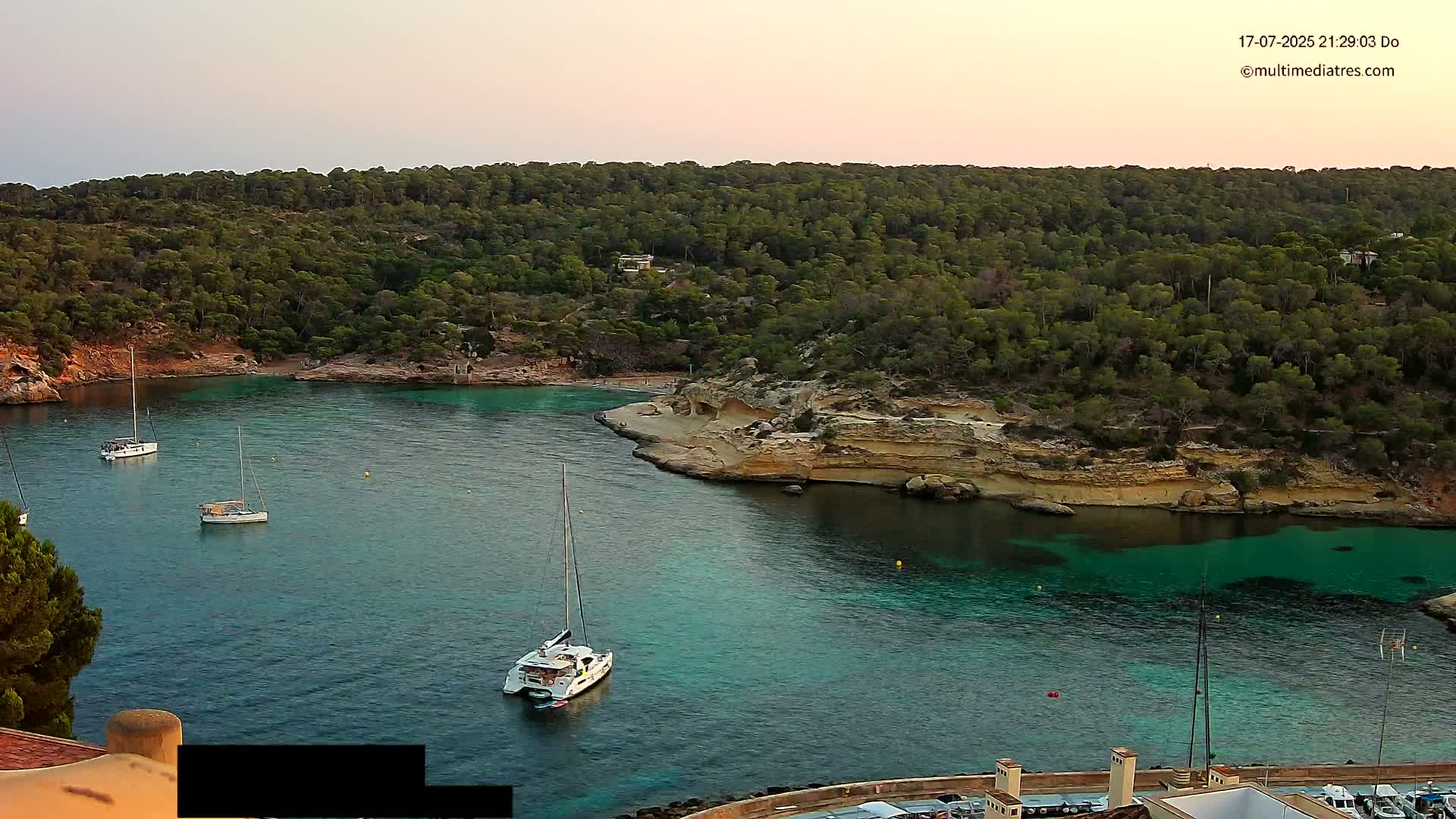 Cala Portal Vells Bay from Sol de Mallorca Live Cam - Mallorca, Balearic Islands, Spain