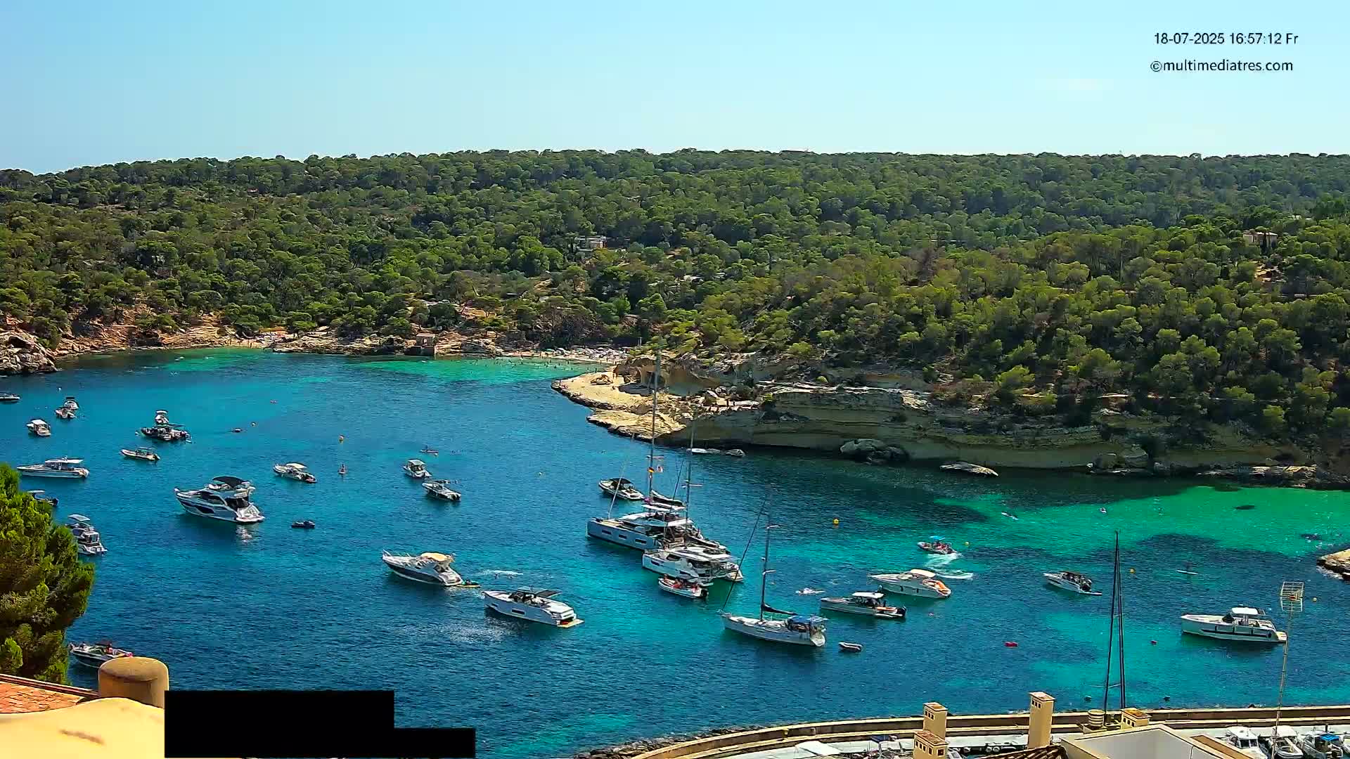 Cala Portal Vells Bay from Sol de Mallorca Live Cam - Mallorca, Balearic Islands, Spain