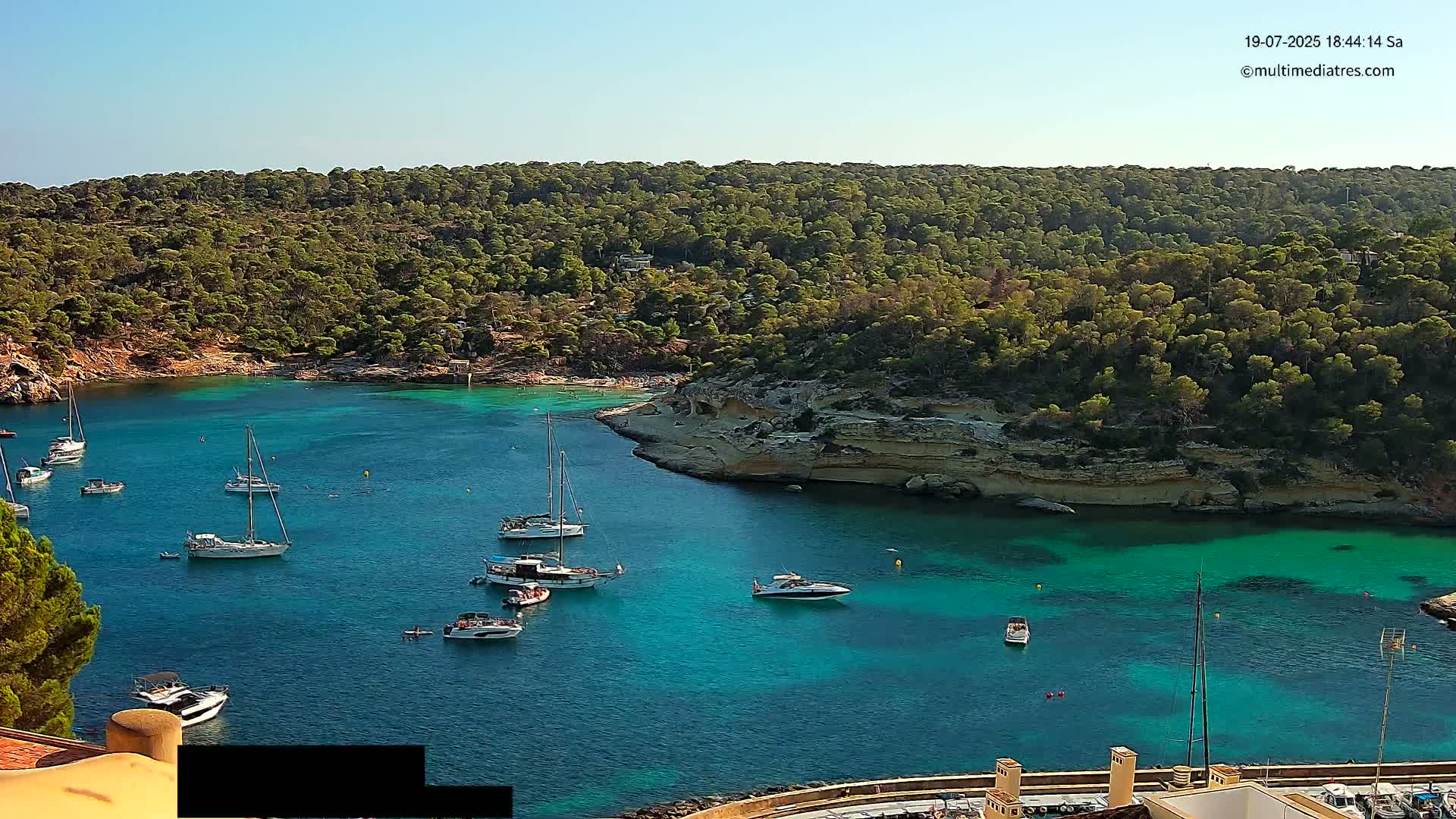Cala Portal Vells Bay from Sol de Mallorca Live Cam - Mallorca, Balearic Islands, Spain