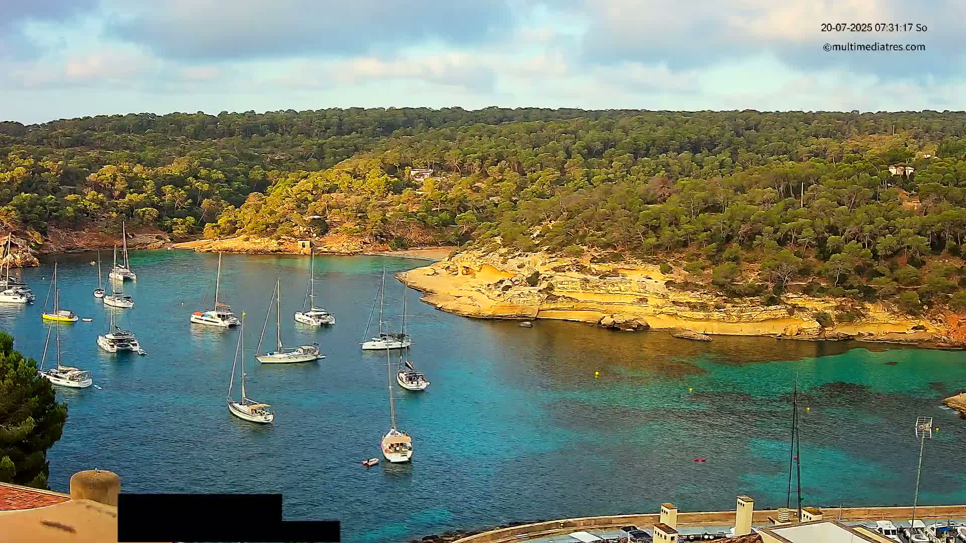 Cala Portal Vells Bay from Sol de Mallorca Live Cam - Mallorca, Balearic Islands, Spain