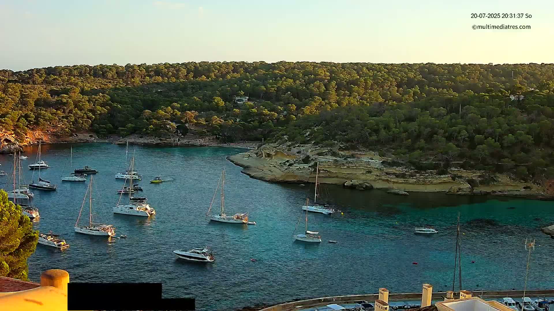 Cala Portal Vells Bay from Sol de Mallorca Live Cam - Mallorca, Balearic Islands, Spain