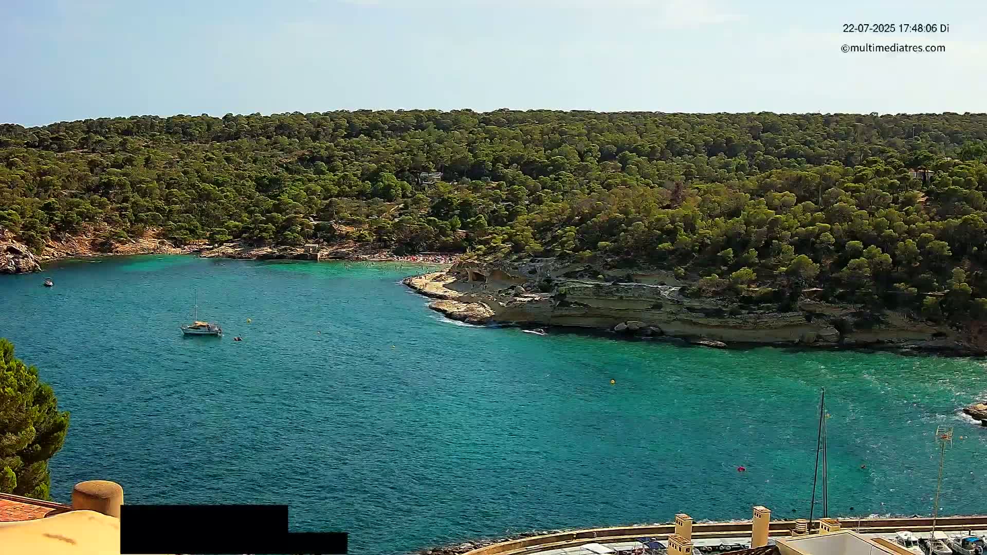 Cala Portal Vells Bay from Sol de Mallorca Live Cam - Mallorca, Balearic Islands, Spain