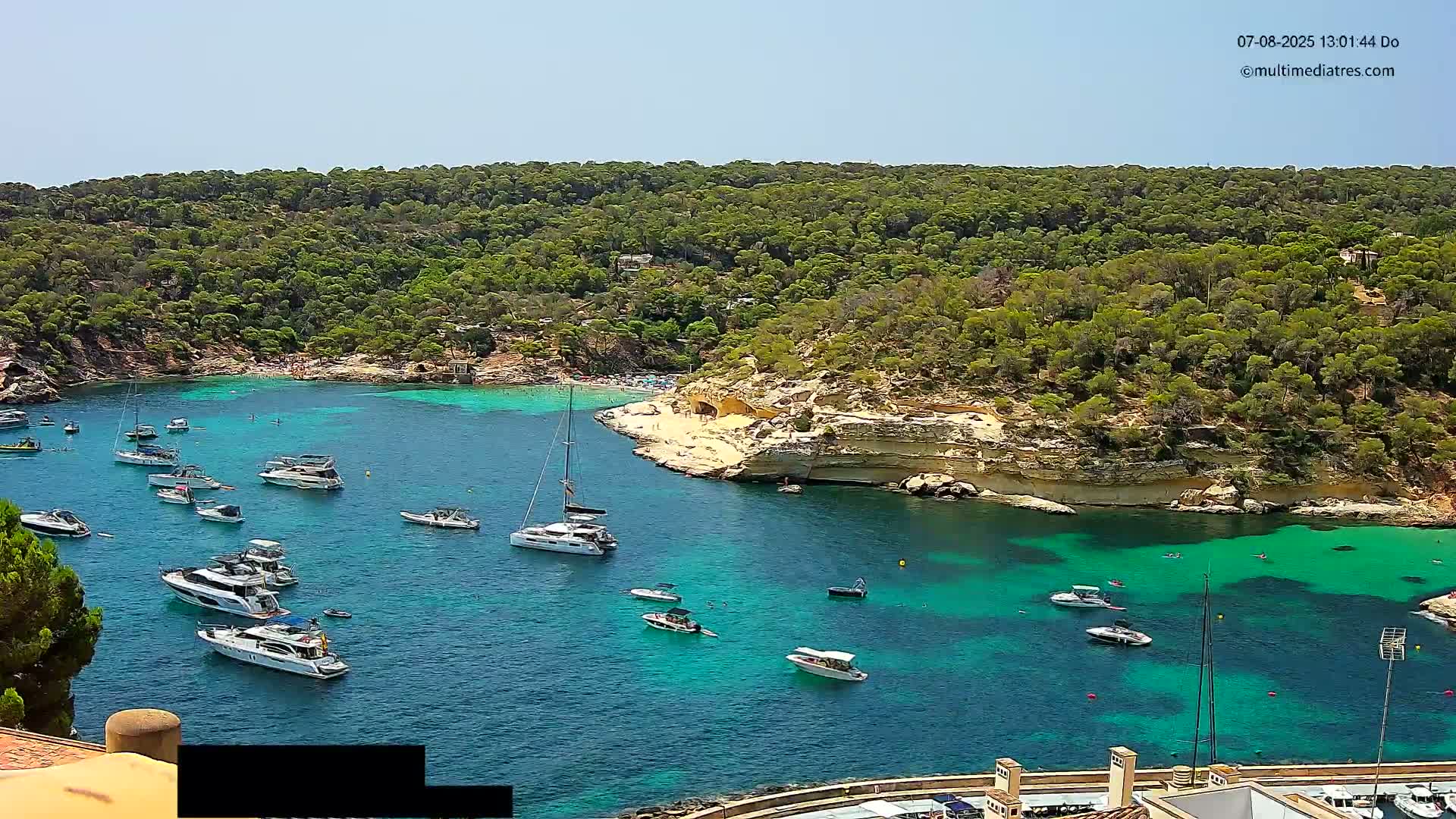 Cala Portal Vells Bay from Sol de Mallorca Live Cam - Mallorca, Balearic Islands, Spain
