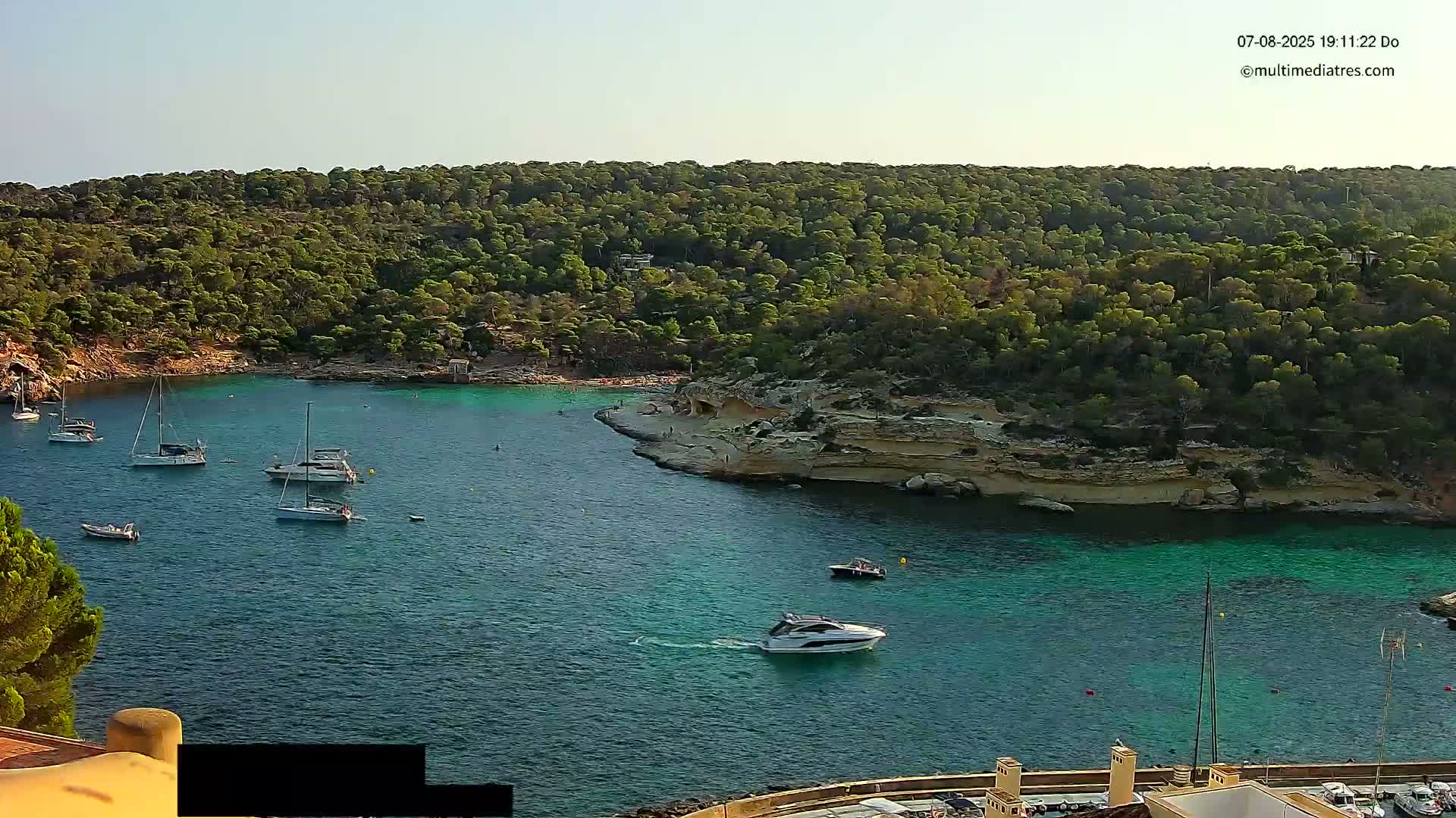 Cala Portal Vells Bay from Sol de Mallorca Live Cam - Mallorca, Balearic Islands, Spain