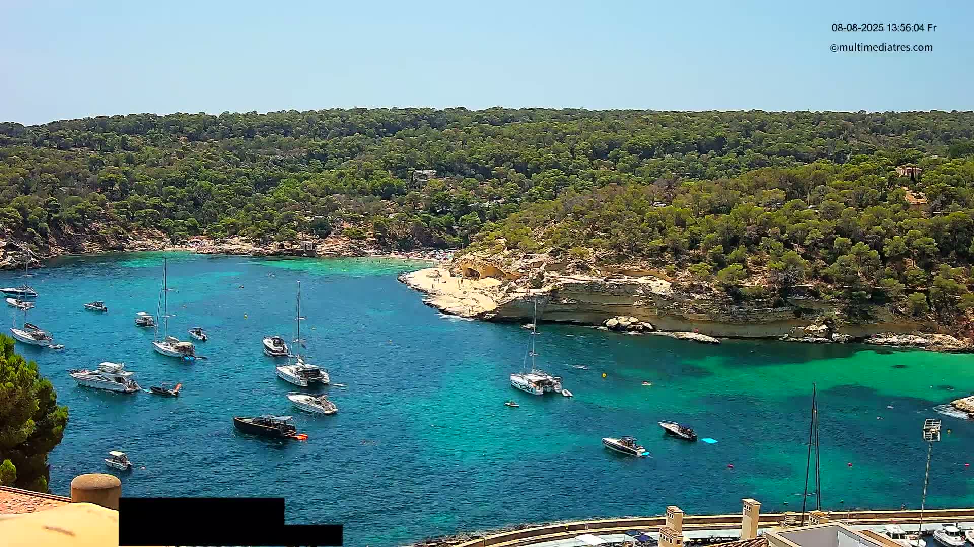 Cala Portal Vells Bay from Sol de Mallorca Live Cam - Mallorca, Balearic Islands, Spain