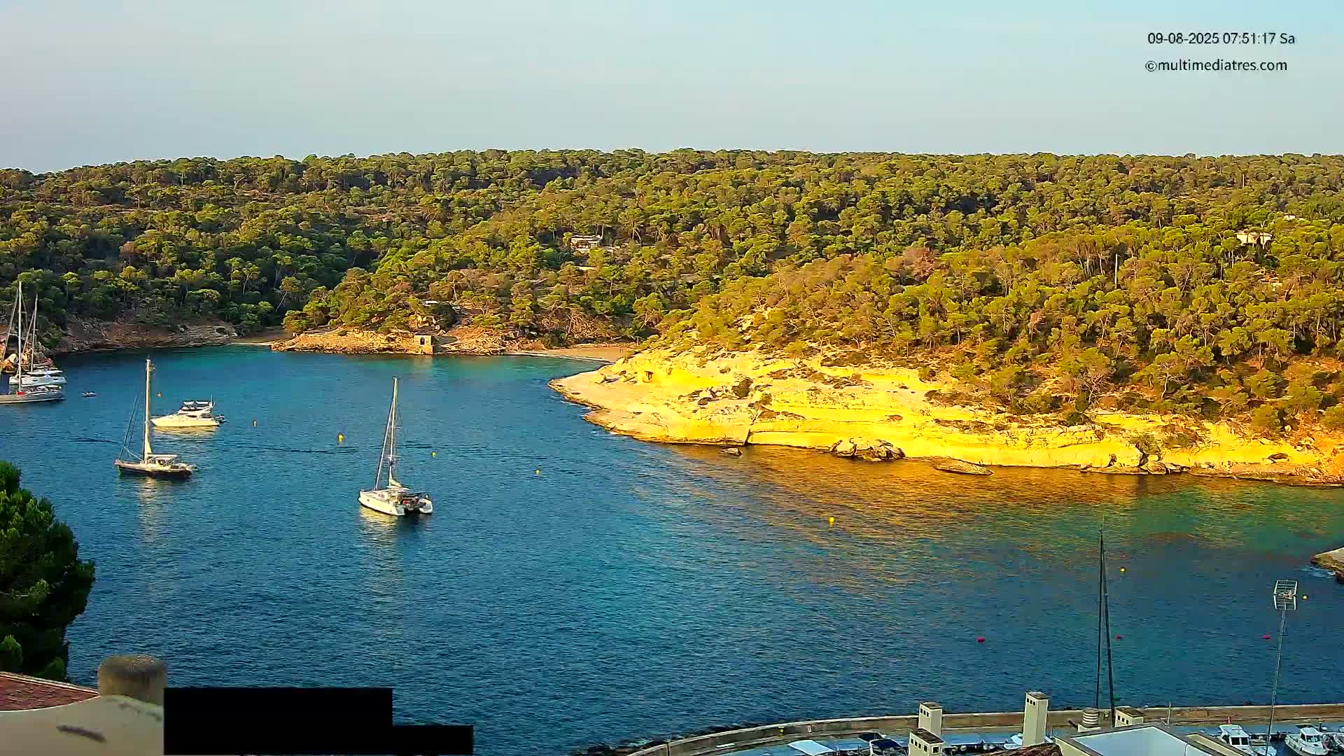 Cala Portal Vells Bay from Sol de Mallorca Live Cam - Mallorca, Balearic Islands, Spain