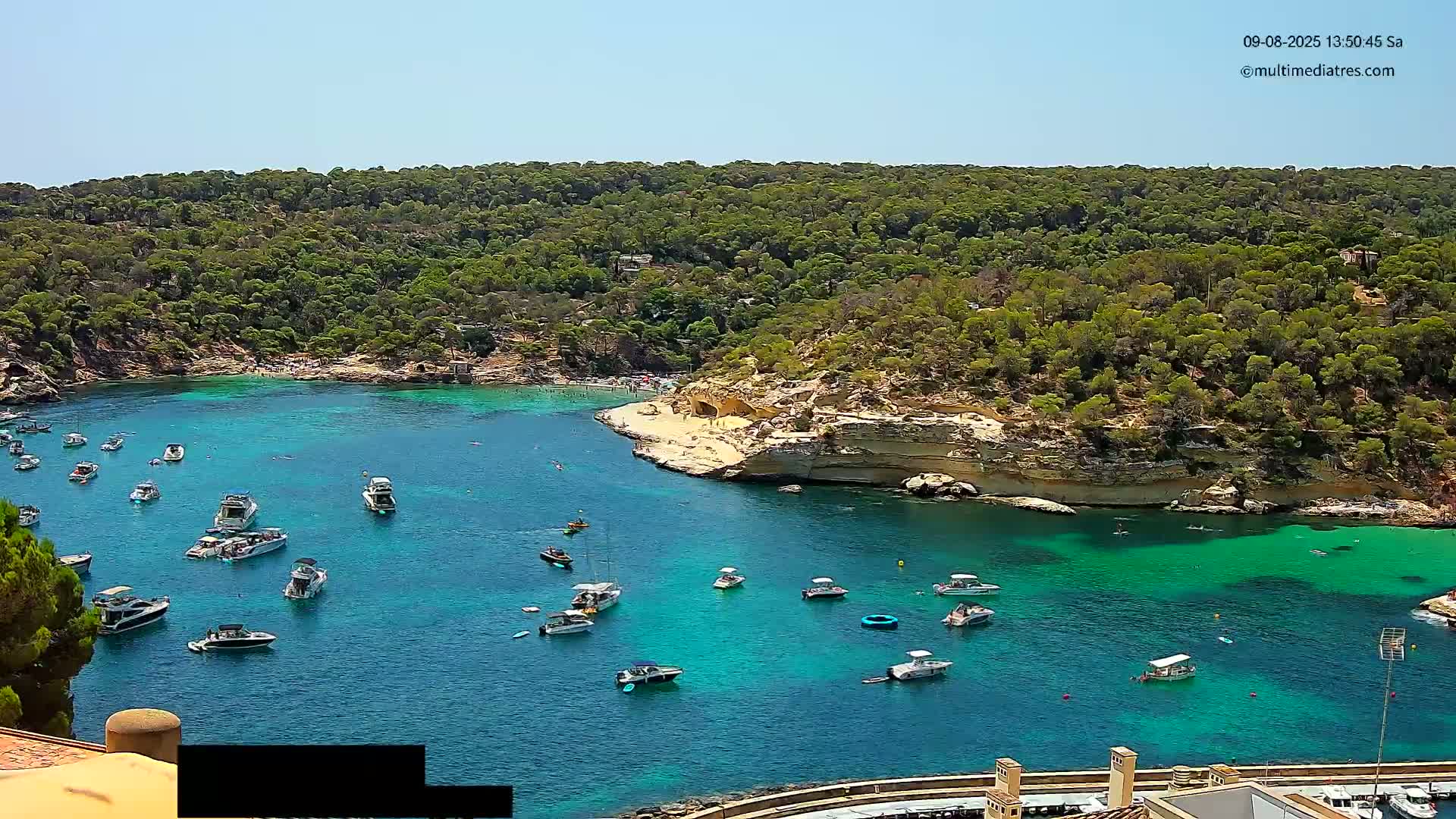 Cala Portal Vells Bay from Sol de Mallorca Live Cam - Mallorca, Balearic Islands, Spain