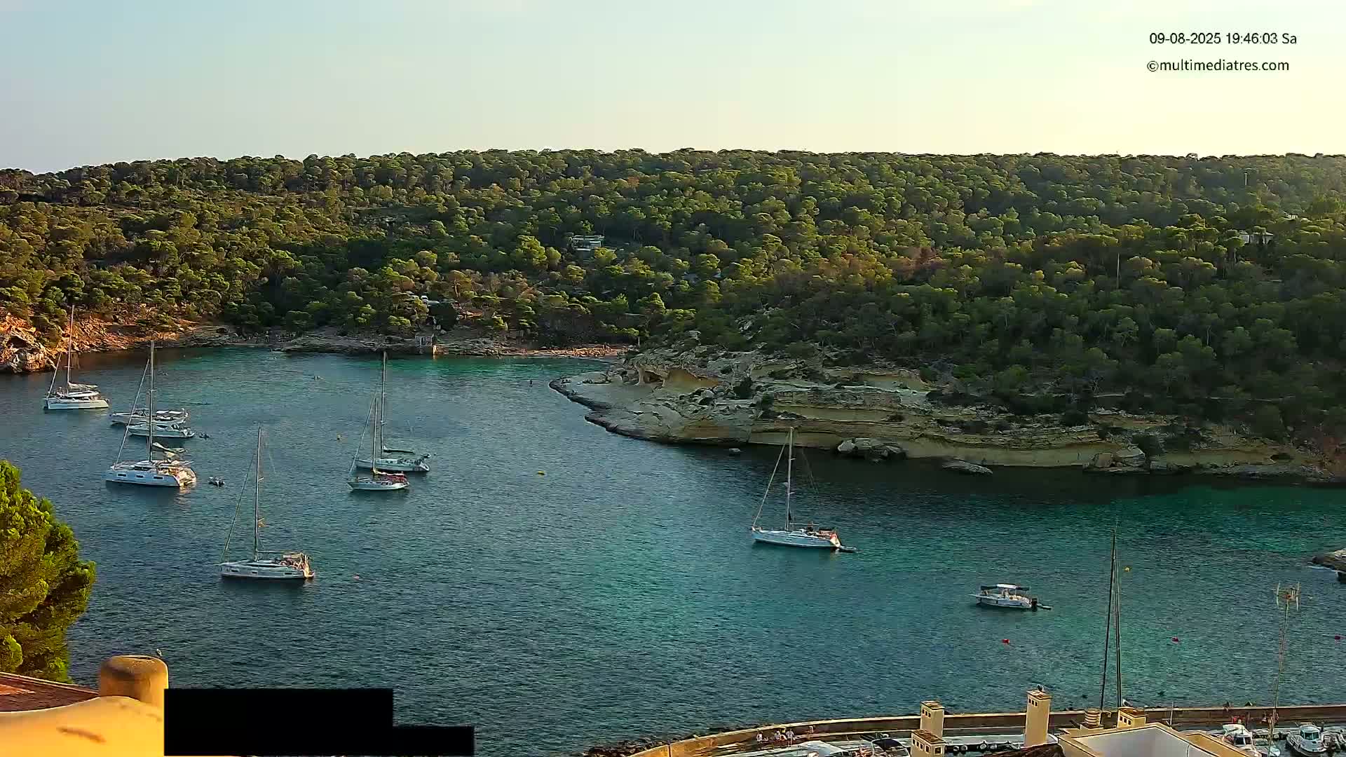 Cala Portal Vells Bay from Sol de Mallorca Live Cam - Mallorca, Balearic Islands, Spain