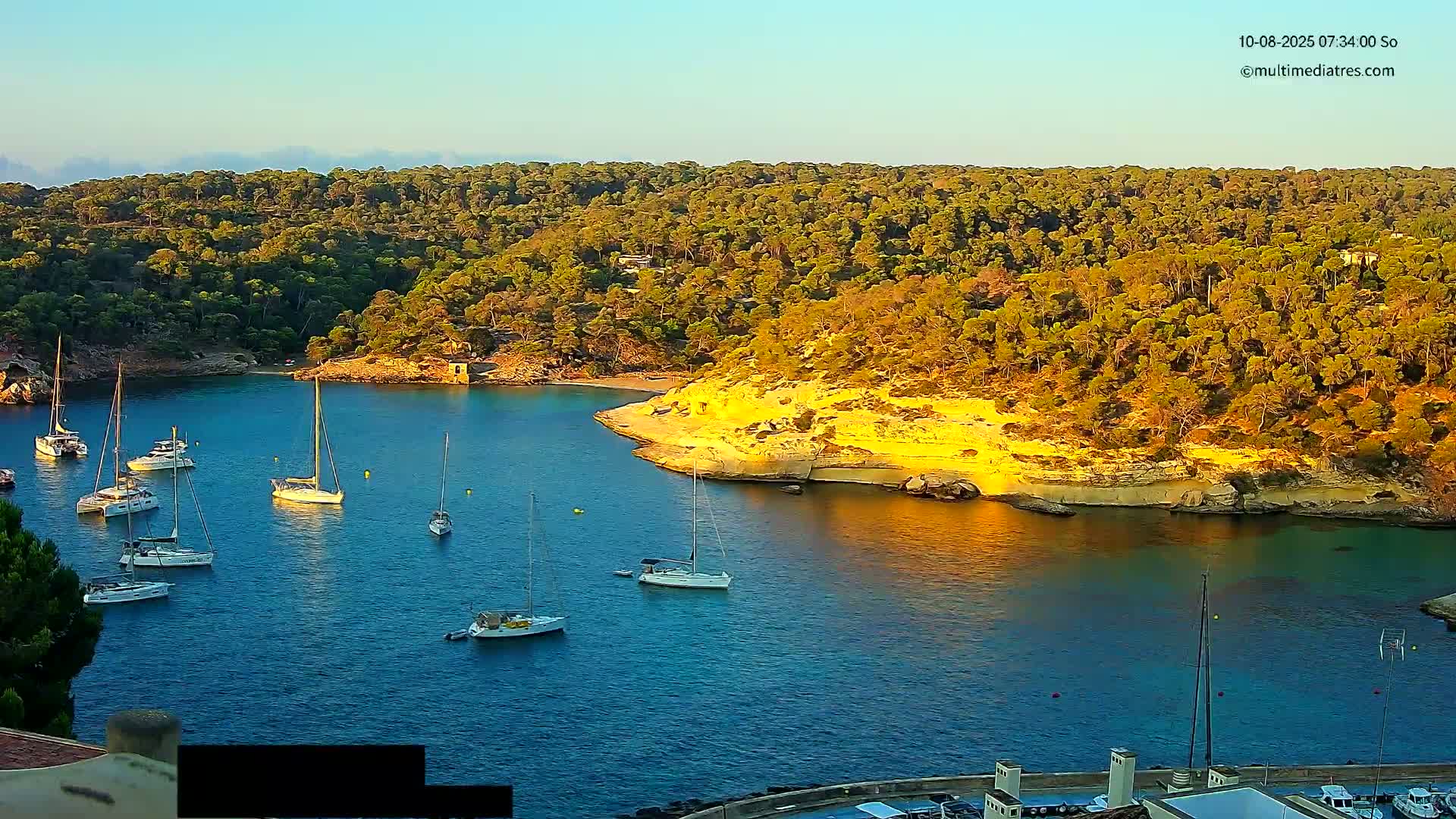 Cala Portal Vells Bay from Sol de Mallorca Live Cam - Mallorca, Balearic Islands, Spain