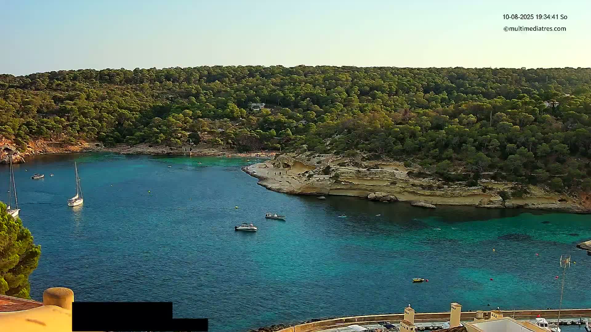 Cala Portal Vells Bay from Sol de Mallorca Live Cam - Mallorca, Balearic Islands, Spain