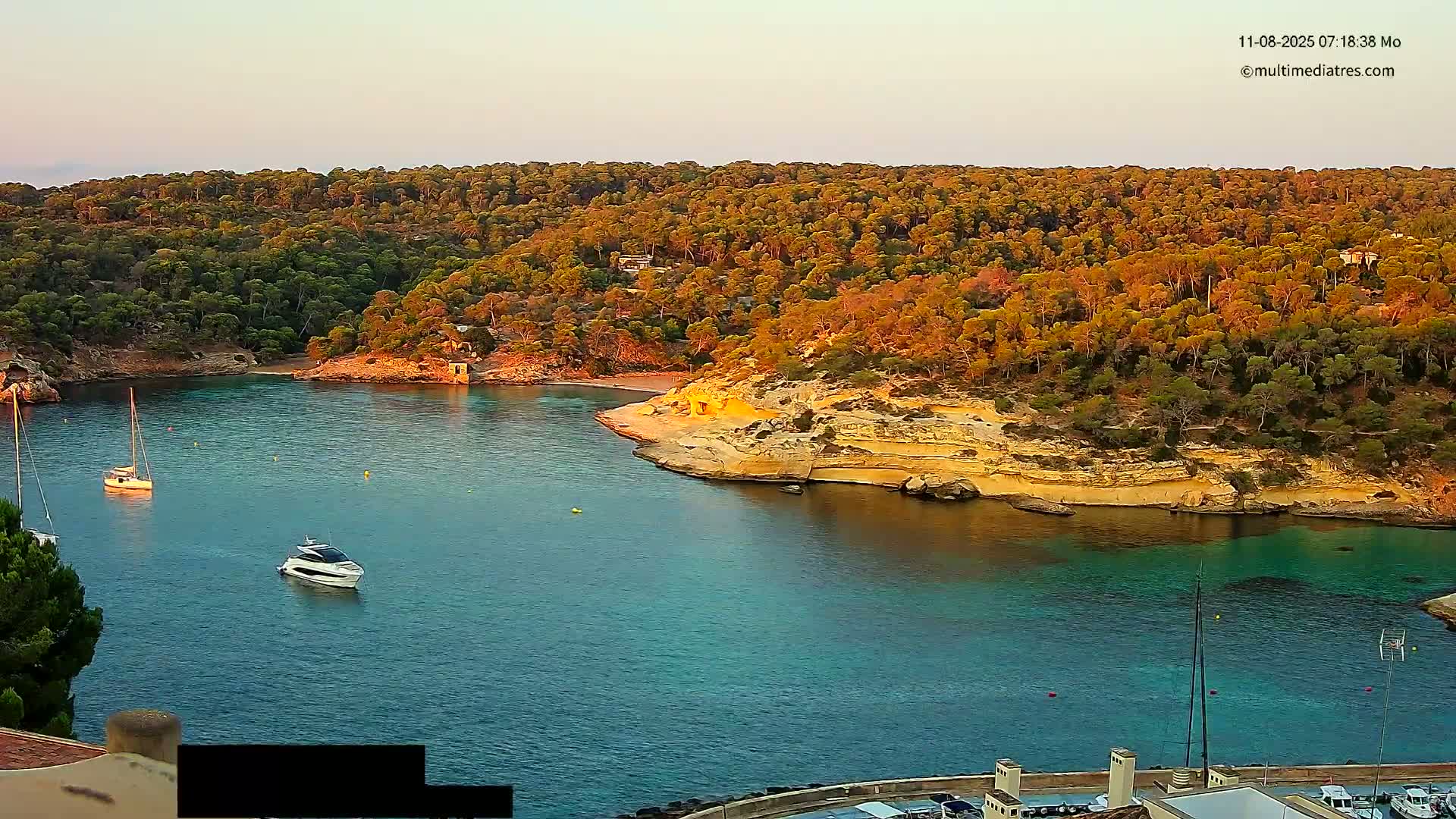 Cala Portal Vells Bay from Sol de Mallorca Live Cam - Mallorca, Balearic Islands, Spain